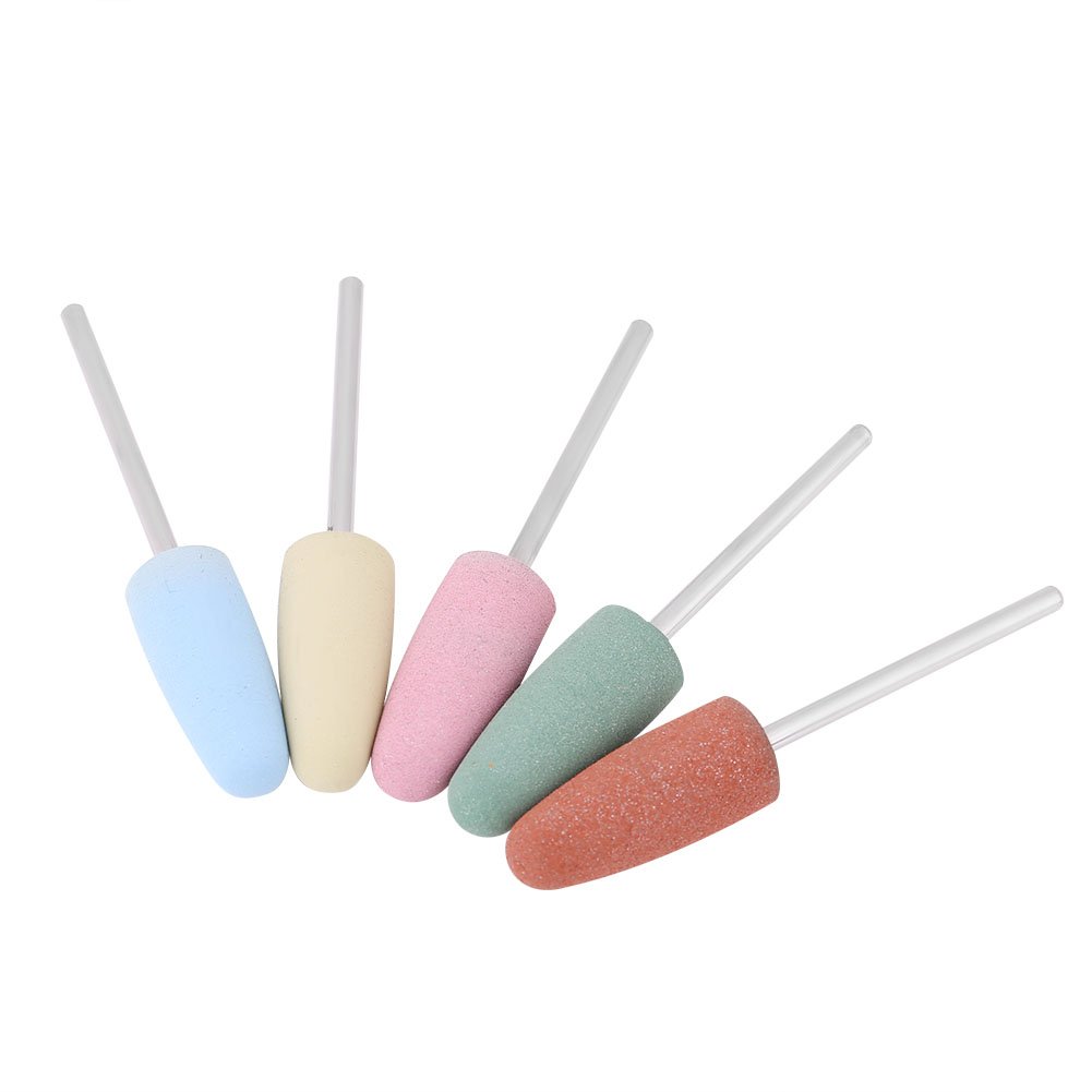 5pcs Professional Silicone Nail Drill Bits Set - Nail Art Grinding Heads for Gel Nails, Manicure & Pedicure - Salon-Grade Nail File Kit for Smooth Polishing & Shaping - Perfect for Home & Professional Nail Care