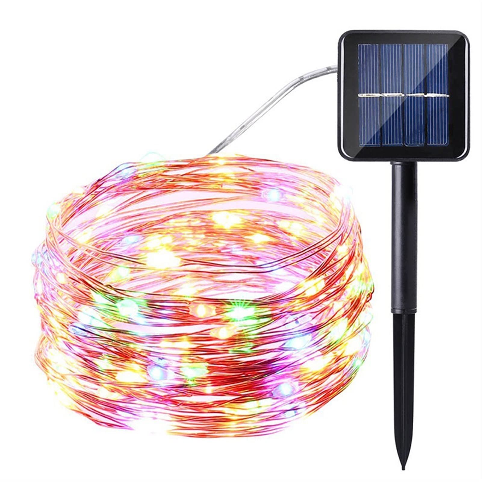 Solar Powered Outdoor LED String Lights - Waterproof Copper Fairy Lights for Patio, Garden, Party & Wedding Decor - 50 Multicolor LED Lights (7M/23ft) - Perfect for Backyard, Balcony, Christmas and Romantic Ambiance