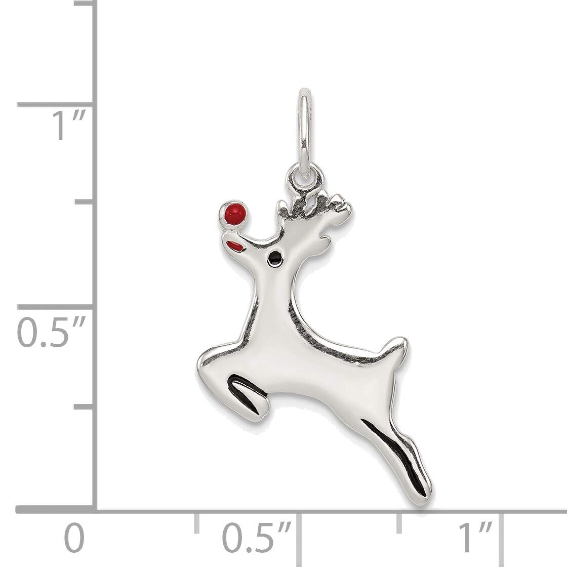 Sterling Silver Reindeer Pendant - Elegant Enamel Jewelry for Christmas Gifts