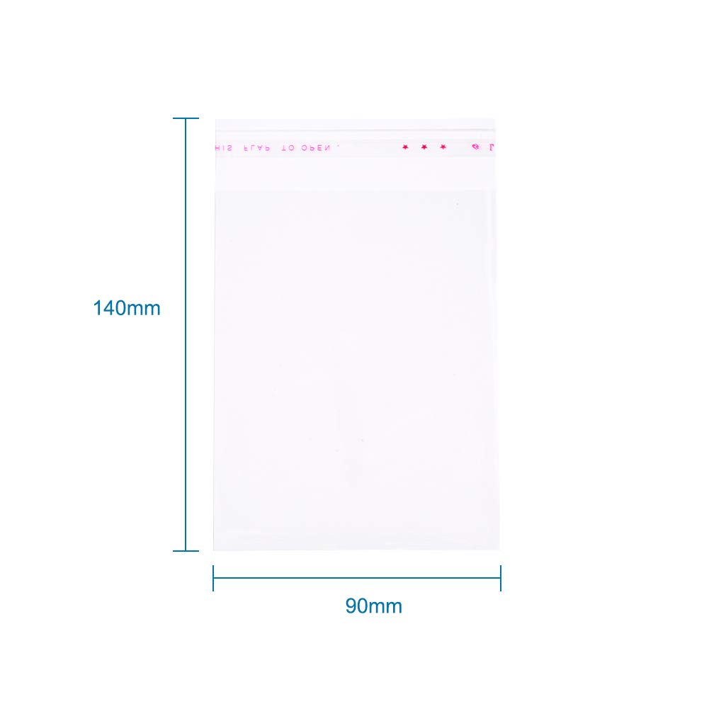 1000pcs 4.13x3.54inch (105x90mm) Clear Resealable OPP Plastic Bags with Self-Adhesive Seal - Perfect for Bakery, Candy, Soap, Cookies, Jelly & Chocolate Packaging - Food Safe Transparent Poly Bags for Retail, Storage & Gift Wrapping