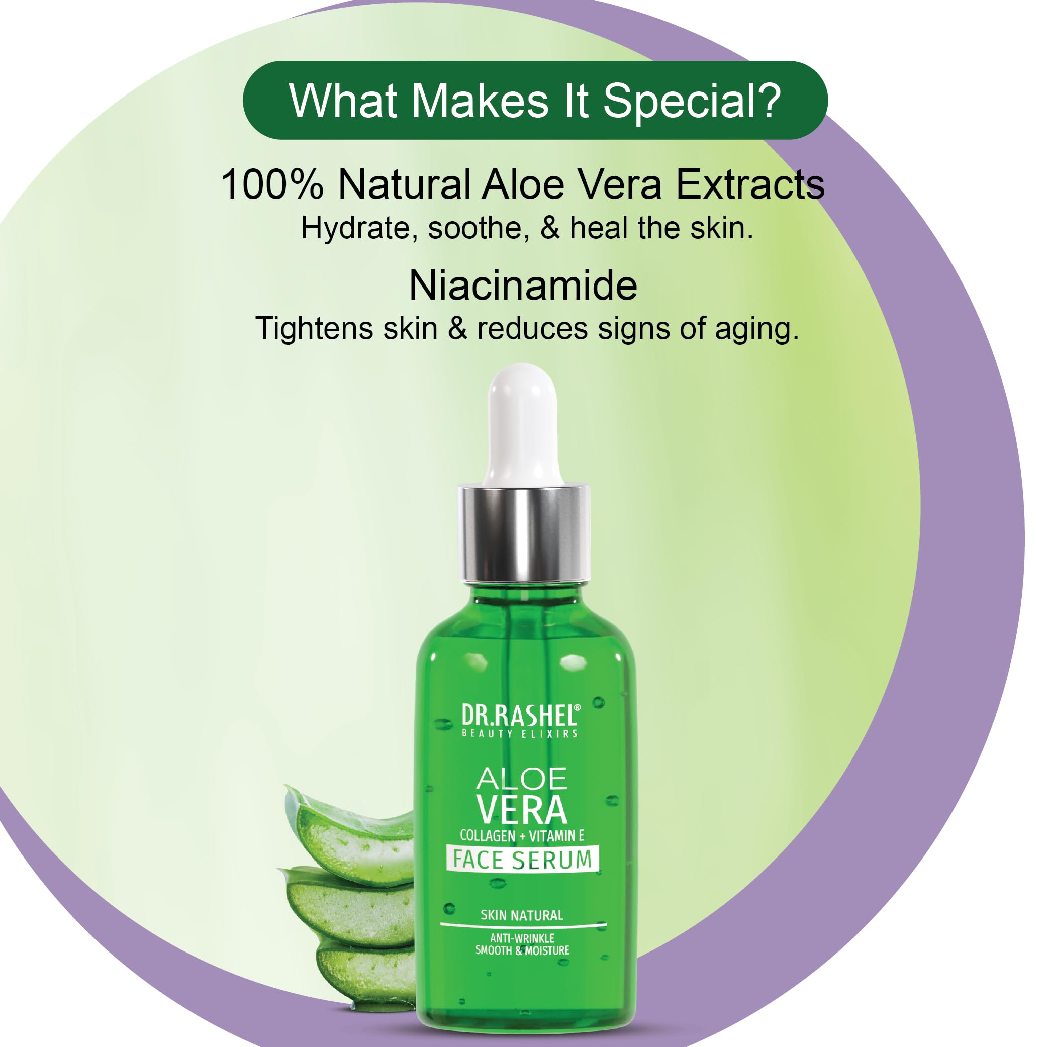 DR.Rashel Aloe Vera Face Serum - Anti-Aging & Pore Minimizing Serum for Glowing Skin | Hydrating Facial Treatment for Men & Women | Perfect for Daily Skincare Routine & Nighttime Hydration