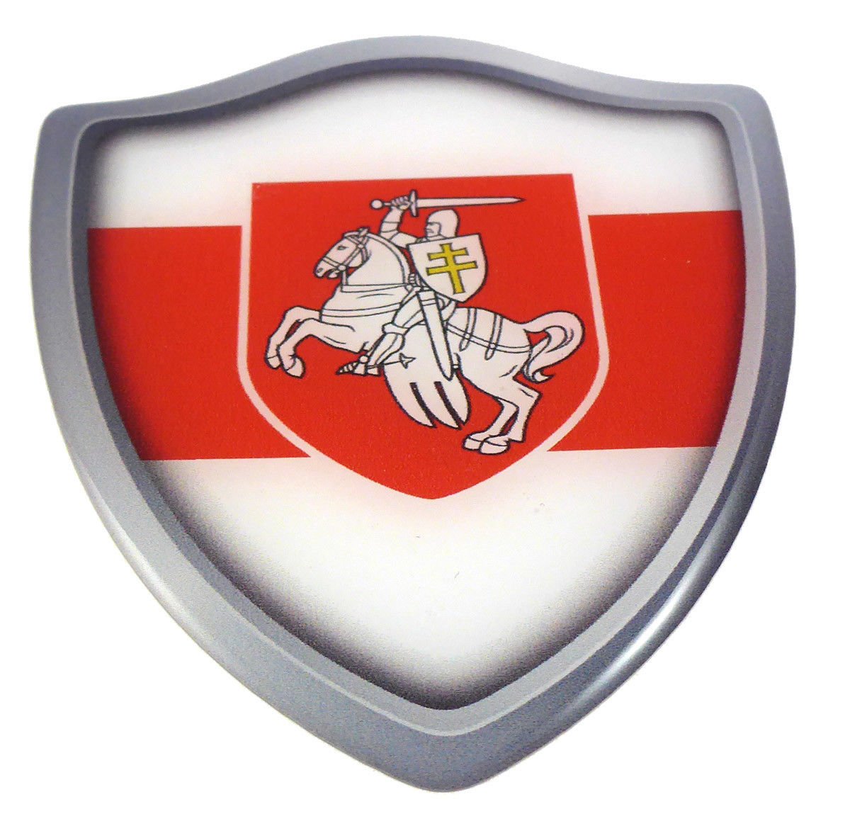 3D Belarus Flag Shield Emblem Sticker for Cars & Bikes