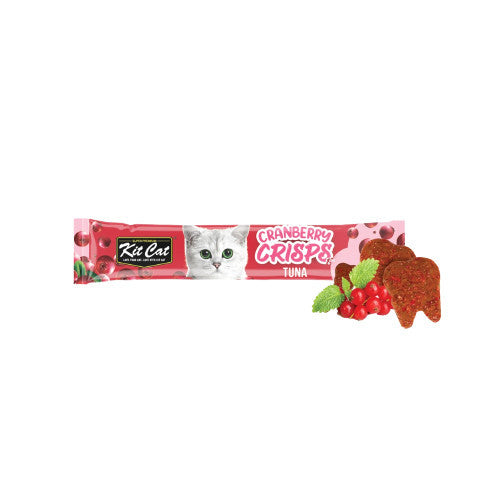 Kit Cat Cranberry Crisps 20g - Natural Cat Treats with Real Chicken, Beef, Lamb, Salmon, Seafood & Tuna - Grain-Free & Healthy Snacks for Cats - Perfect for Training, Rewards & Bonding with Your Feline Friend