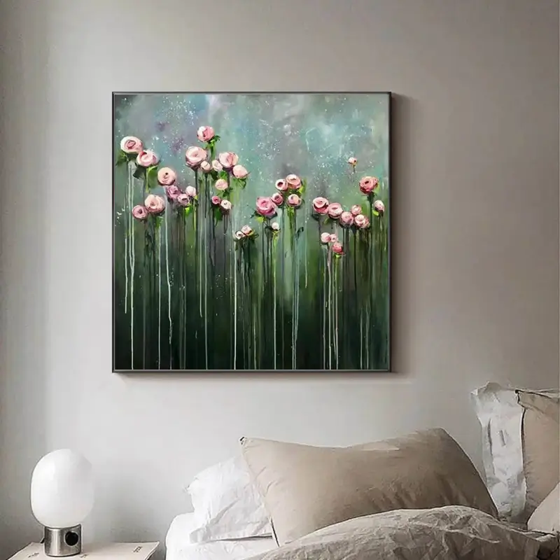 Flower and Tree Painting #FT012 - Handmade Canvas Wall Art for Home & Office Decor | Perfect for Living Room, Bedroom, or Gift