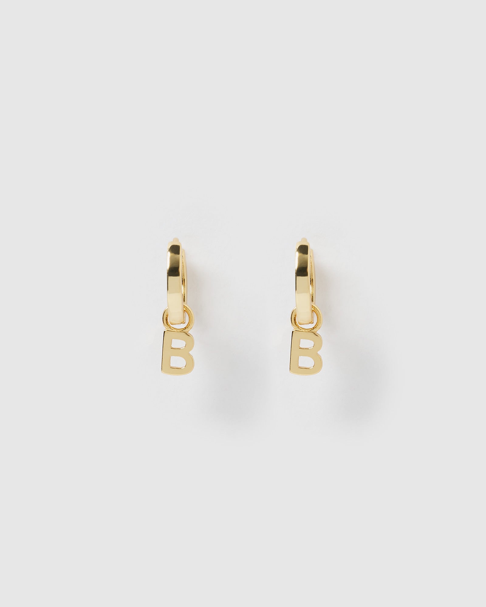 Gold Alphabet Letter B Huggie Earrings - Minimalist Dainty Initial Jewelry for Women - Perfect for Everyday Wear, Gifts & Layering