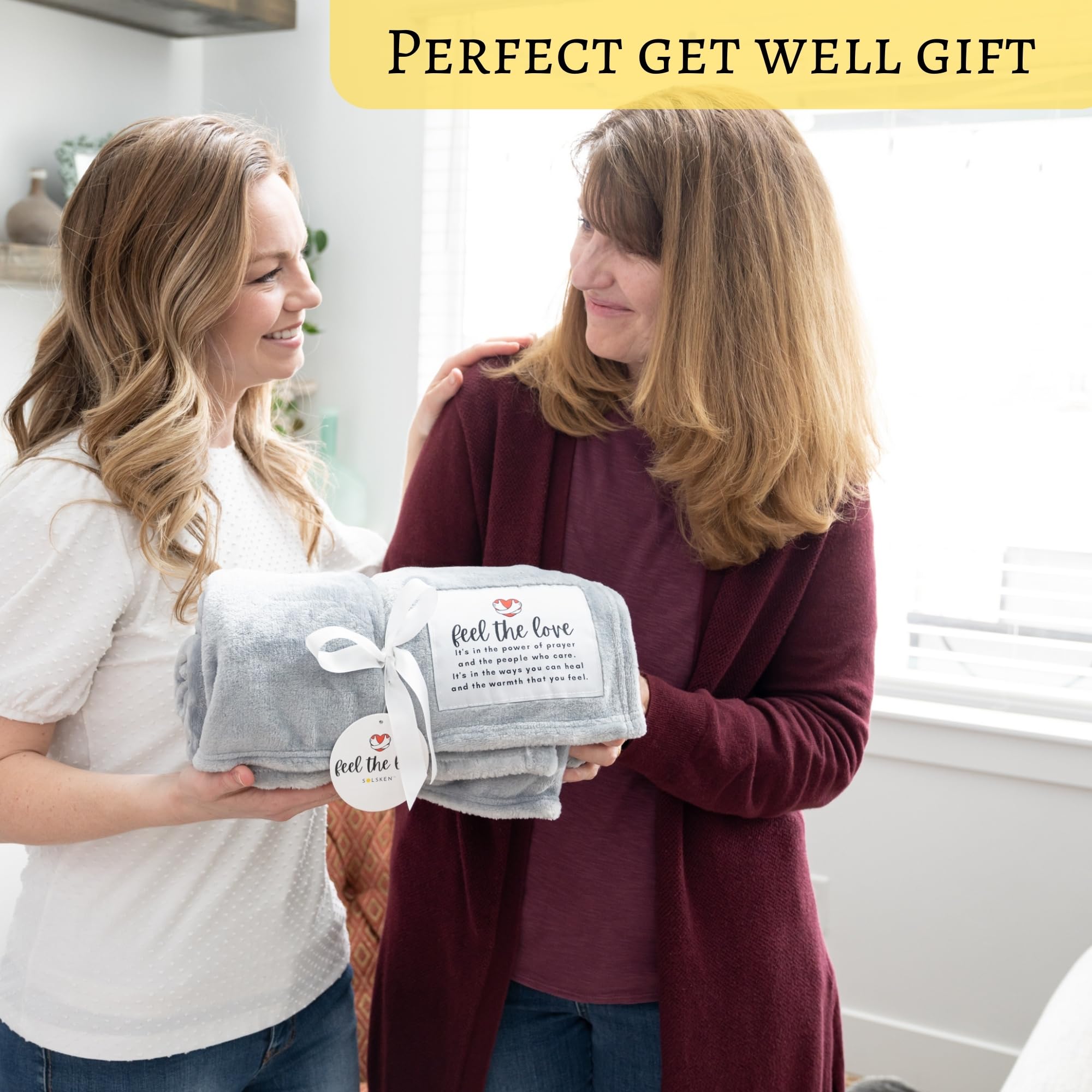 Healing Blanket for Women & Men - Soft Fleece Throw Blanket (50x65) - Inspirational Get Well Soon Gift with Strength & Healing Thoughts - Perfect for Hospital Recovery, Chemotherapy Comfort & Cozy Home Use