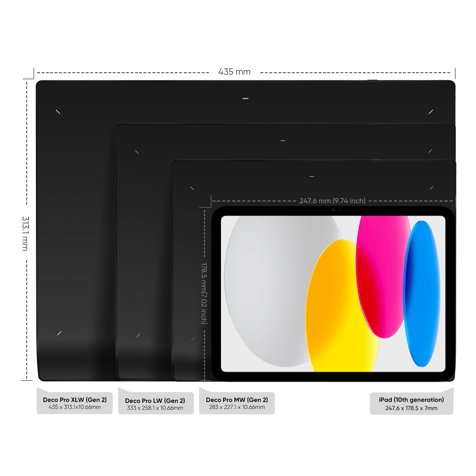 XPPen Deco Pro LW 2nd Generation 11 Inch Wireless Drawing Tablet with Bluetooth, X3 Pro Stylus & Mini Key-dial - Digital Graphics Tablet for Artists, Designers, Animators - Perfect for Digital Art Creation, Animation, Video Editing & Online Teaching