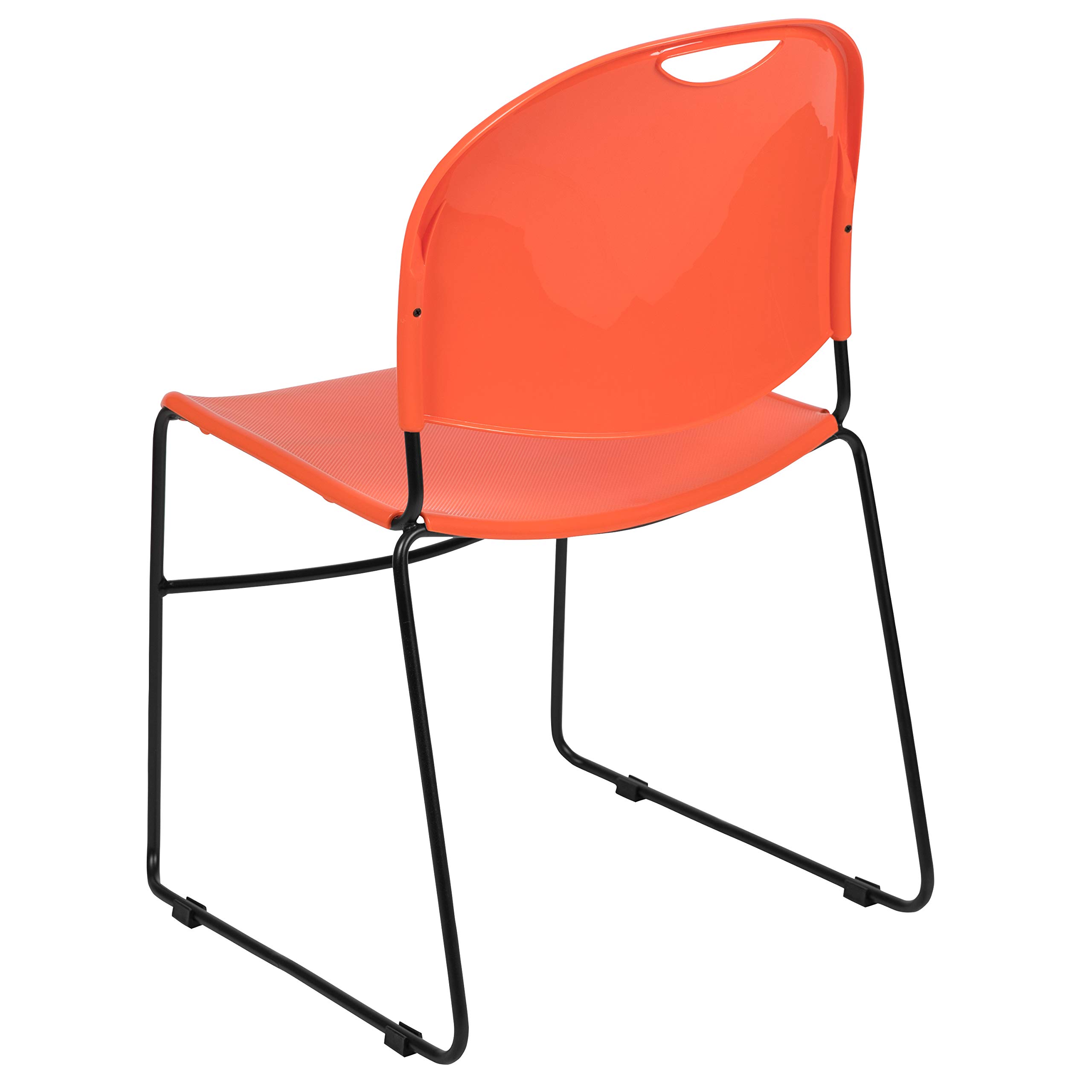 EMMA + OLIVER Orange Ultra-Compact Stackable School Chair - Space-Saving Office Guest Chair & Student Desk Chair for Classrooms, Dorm Rooms, and Small Spaces