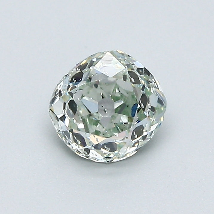 0.74 Carat Old Miner Cut Fancy Light Green Diamond SI1 Clarity - Vintage Style Engagement Ring & Unique Jewelry Gift for Her