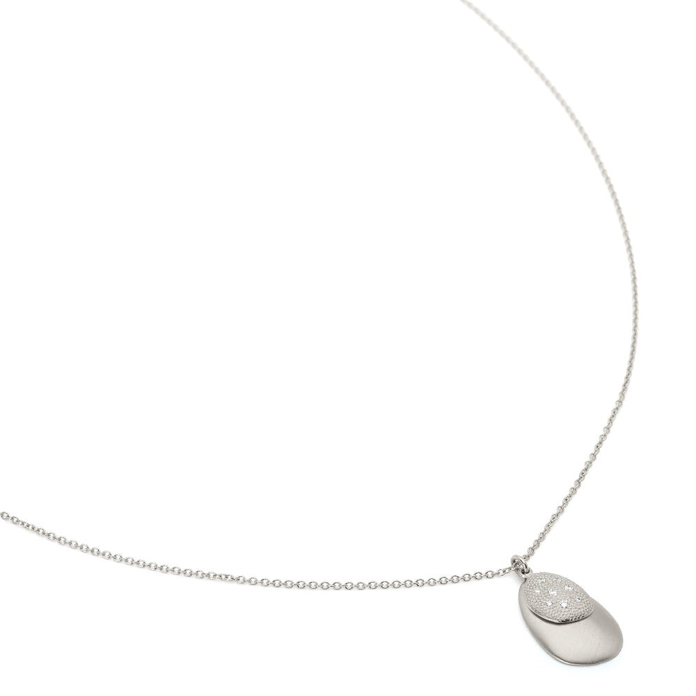 Double Petal Diamond Pendant Necklace - 14K Gold Plated Elegant Jewelry for Women - Perfect for Weddings, Anniversaries & Special Occasions