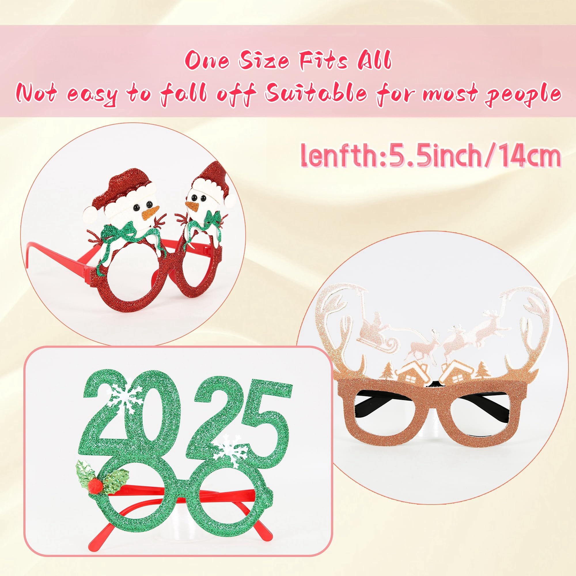12 PCS Christmas Glasses - Party Decor & Gifts for Holiday Celebrations