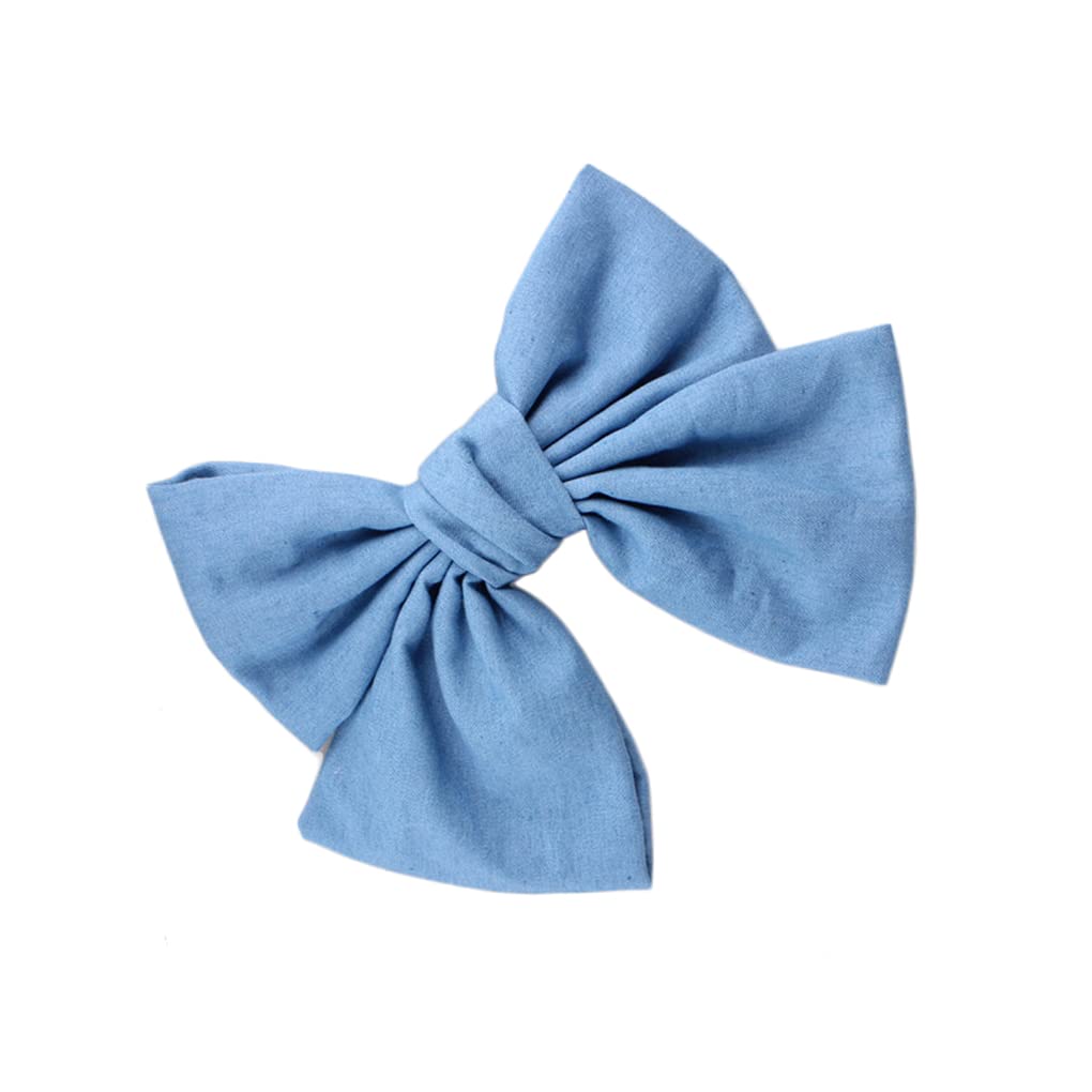 JustMyDress Women's Denim Flower Brooch Hair Clip - Blue Jeans Hairgrips & Hairpin for Girls & Ladies (JW02, Light Blue) | Perfect for Casual Outfits, Weddings & Hair Accessories
