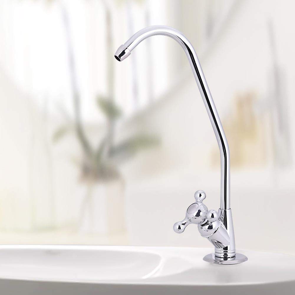 Zouminyy 1/4'' Stainless Steel RO Faucet - Chrome Drinking Water Filter Tap for Kitchen Sink | Reverse Osmosis System | Perfect for Clean Drinking Water & Under Sink Filtration
