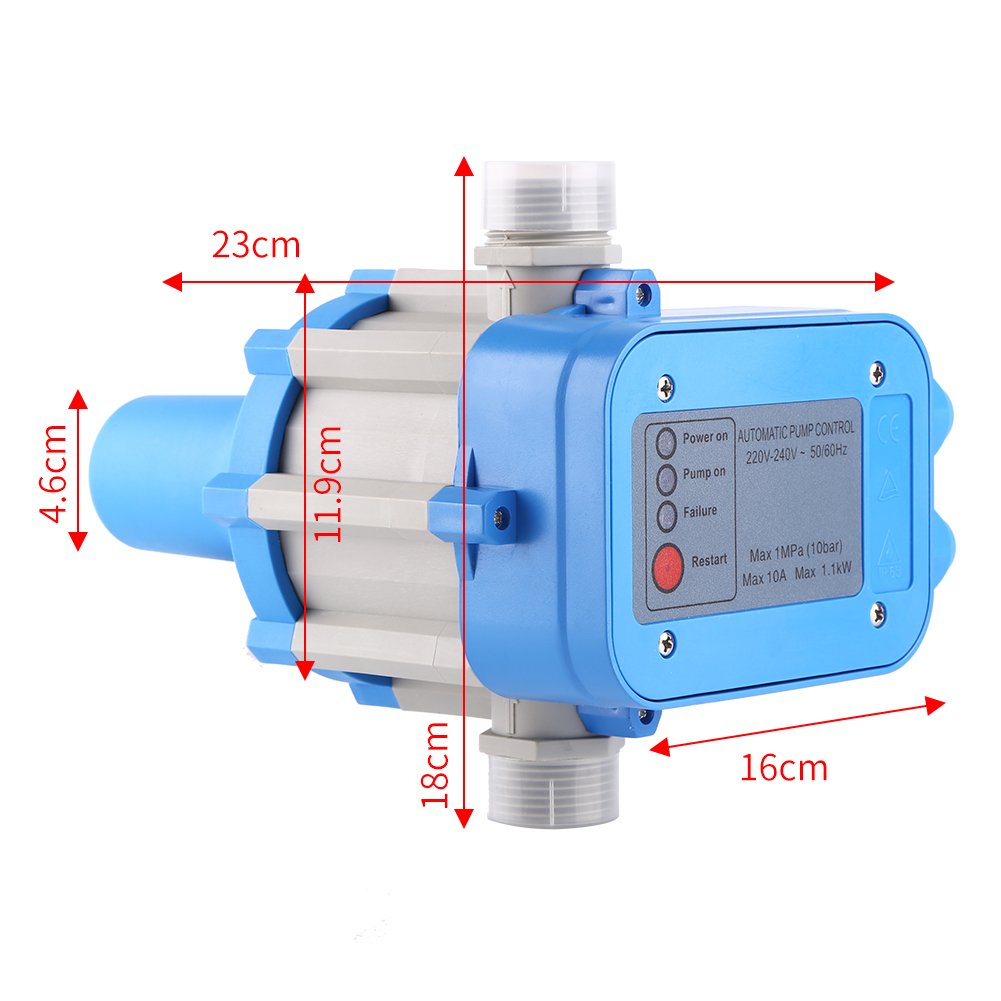 Automatic Water Pressure Switch, 10 Bar Electronic Pump Controller for Home Use - Ideal for Household Water Pumps, Garden Irrigation & Submersible Pumps