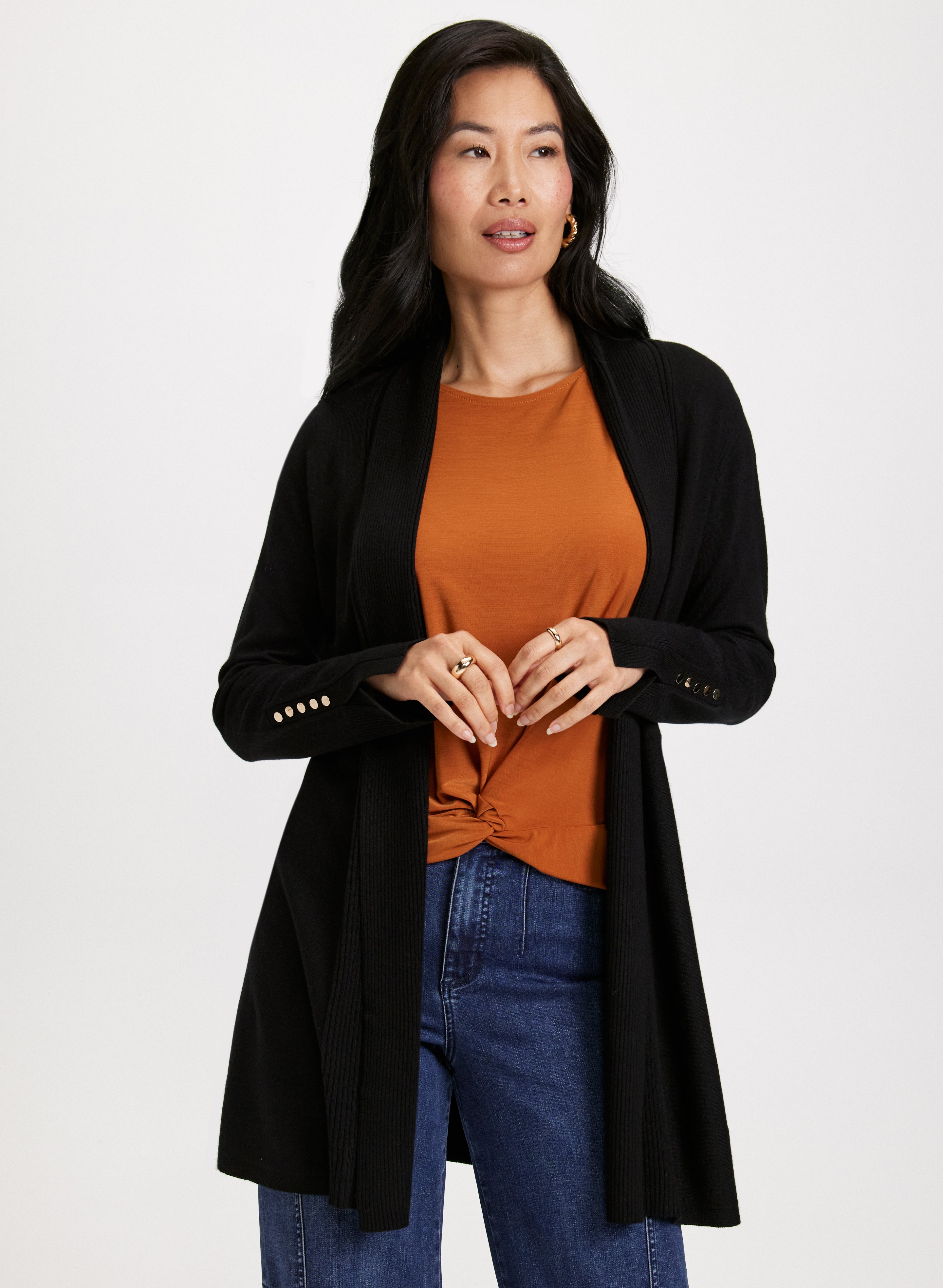 Stylish Button Detail Cardigan for Women - Cozy Knit Sweater for Fall & Winter - Perfect for Office, Casual Outfits & Layering
