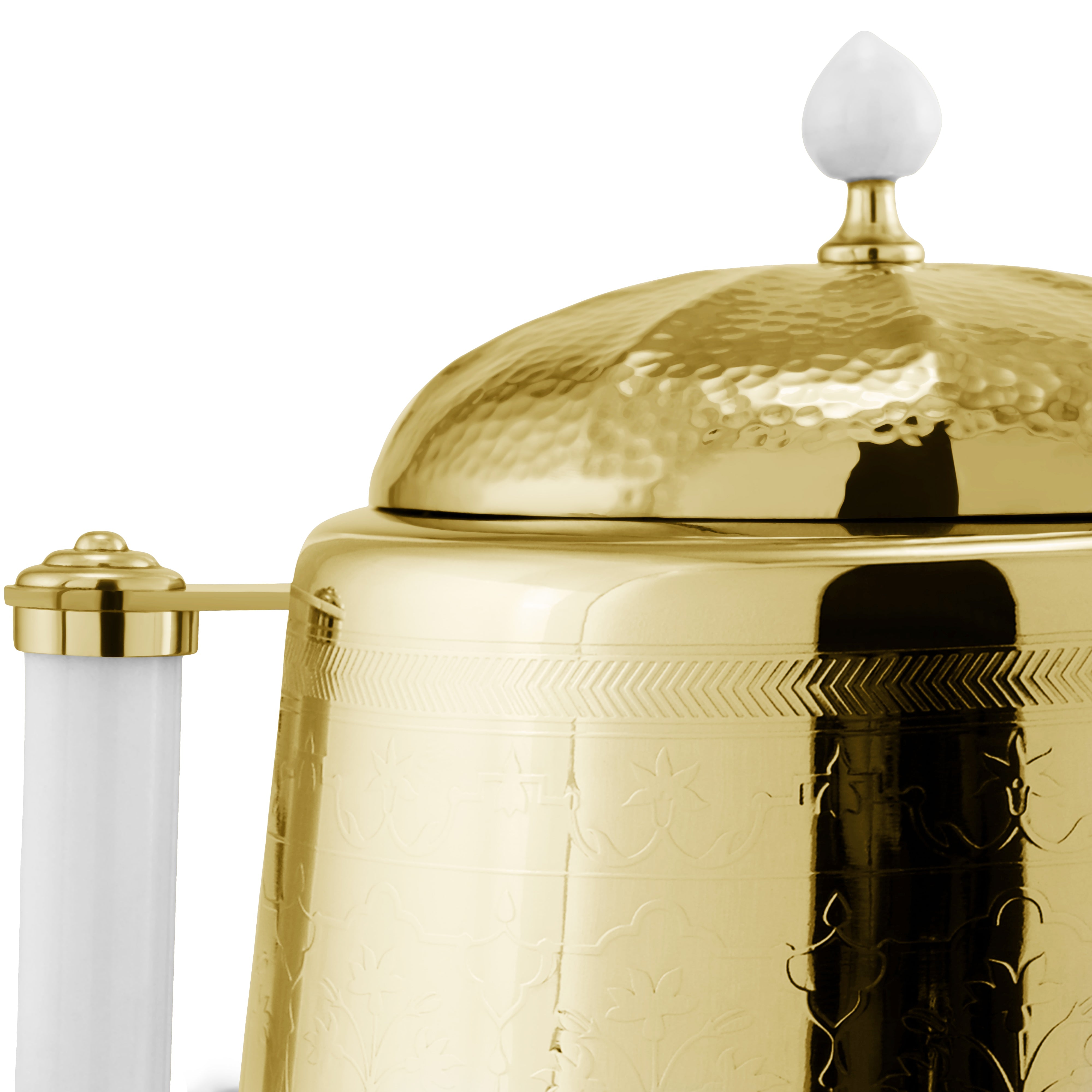 Luxury Palace Gold Tea Set - 24K Gold Plated Porcelain Tea Cups & Pot - Elegant Afternoon Tea & Gift for Weddings, Parties, Home Decor