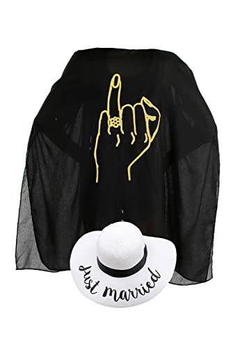 Just Married (White) & Ring Finger (Black/Gold Cover Up)