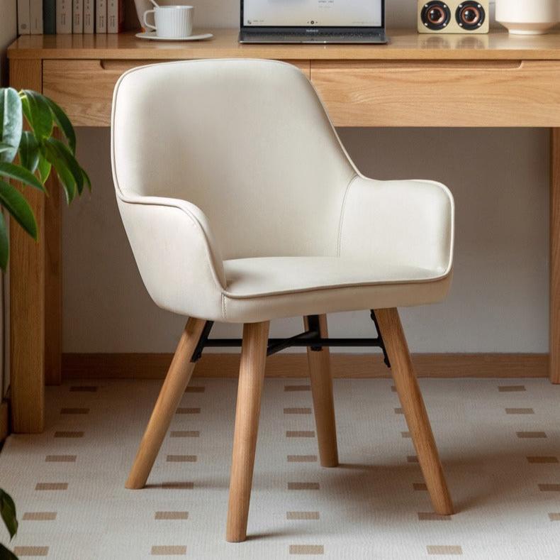 Premium Beech Solid Wood Modern Fabric Soft Back Chair - Ergonomic Office & Home Dining Comfort