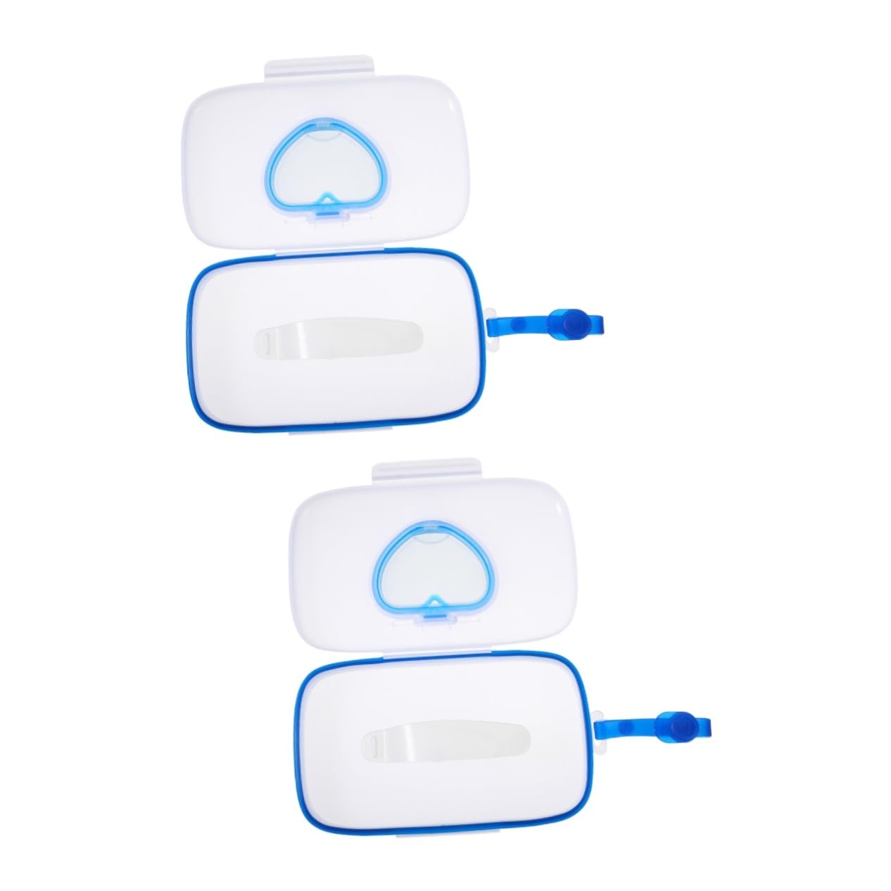 HEMOTON 2 Pack Waterproof Travel Wipes Case - Portable Wet Tissue Holder for Baby Wipes, Outdoor Activities, Camping & Car Use - Durable PP Plastic Pouch (Pink/Blue)