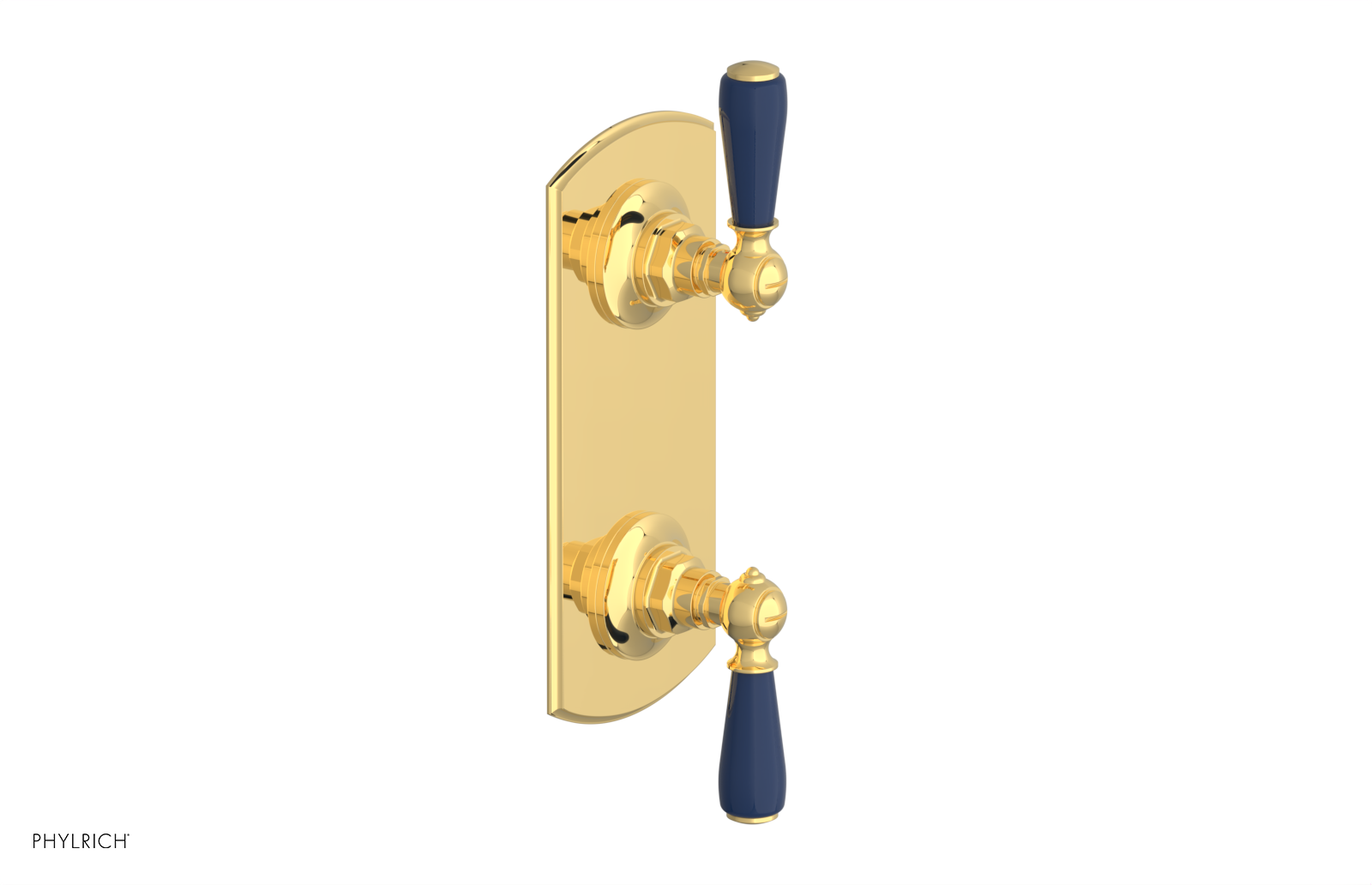 Jamestown Thermostatic Shower Valve with Volume Control & Diverter - Navy Blue Accents (Model 4738) | Perfect for Modern Bathroom Renovations & Spa-Like Shower Experiences