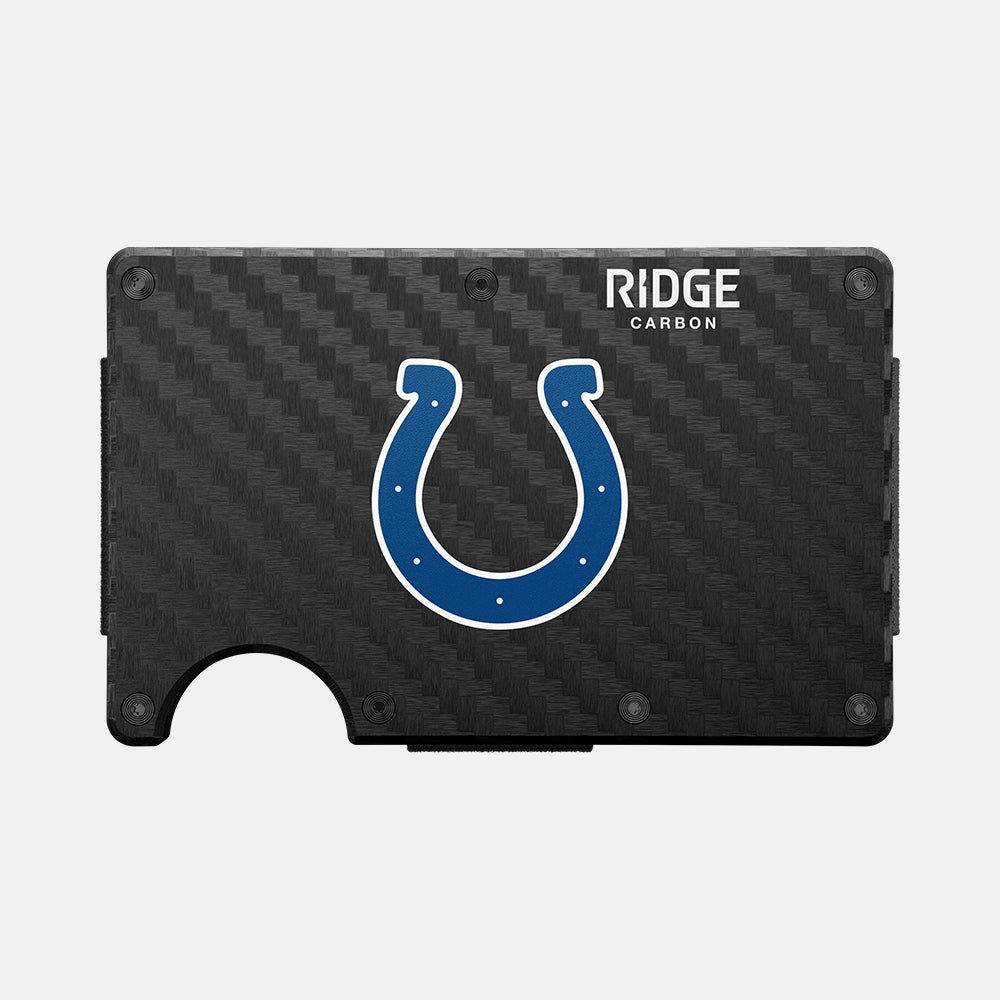 Ridge Wallet for Indianapolis Colts Fans - Slim Carbon Fiber 3K RFID Blocking Minimalist Wallet | Perfect for Everyday Carry, Travel & Gifts