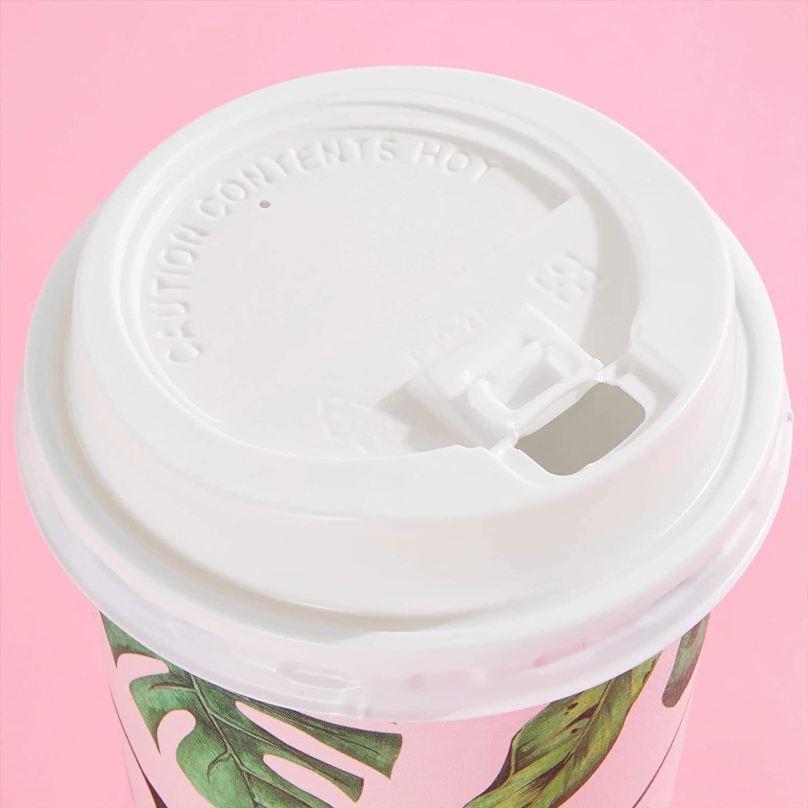 BLUE PANDA Disposable 16 oz Coffee Cups with Lids - 48-Pack Paper To-Go Cups for Coffee, Tea & Hot Beverages - Tropical Design for Birthday Parties, Weddings, Baby Showers & Office Events