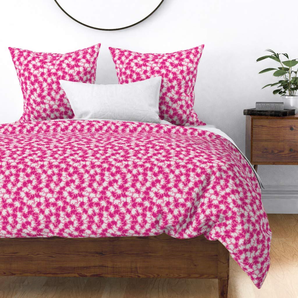 Custom Animal Cookies Circus Print Cotton Sateen Duvet Cover - King/California King Size, Pink Bow Design for Kids' Bedroom Decor | Perfect for Nursery, Birthday Gift & Themed Bedding