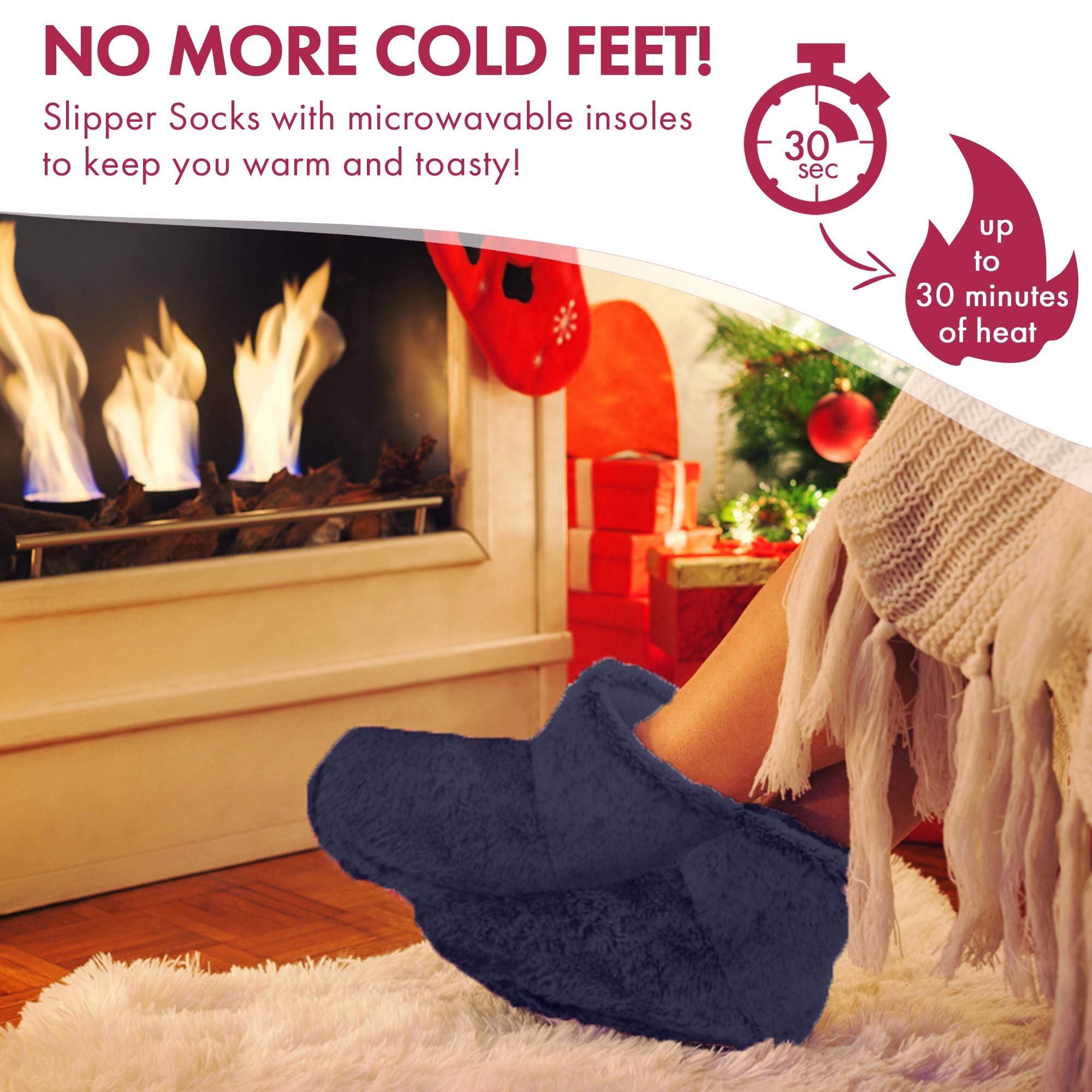 Snook-Ease Heated Booties - Thick Winter Foot Warmers with Microwavable Heat Inserts for Cold Feet | Cozy Indoor & Outdoor Use for Home, Office, and Travel