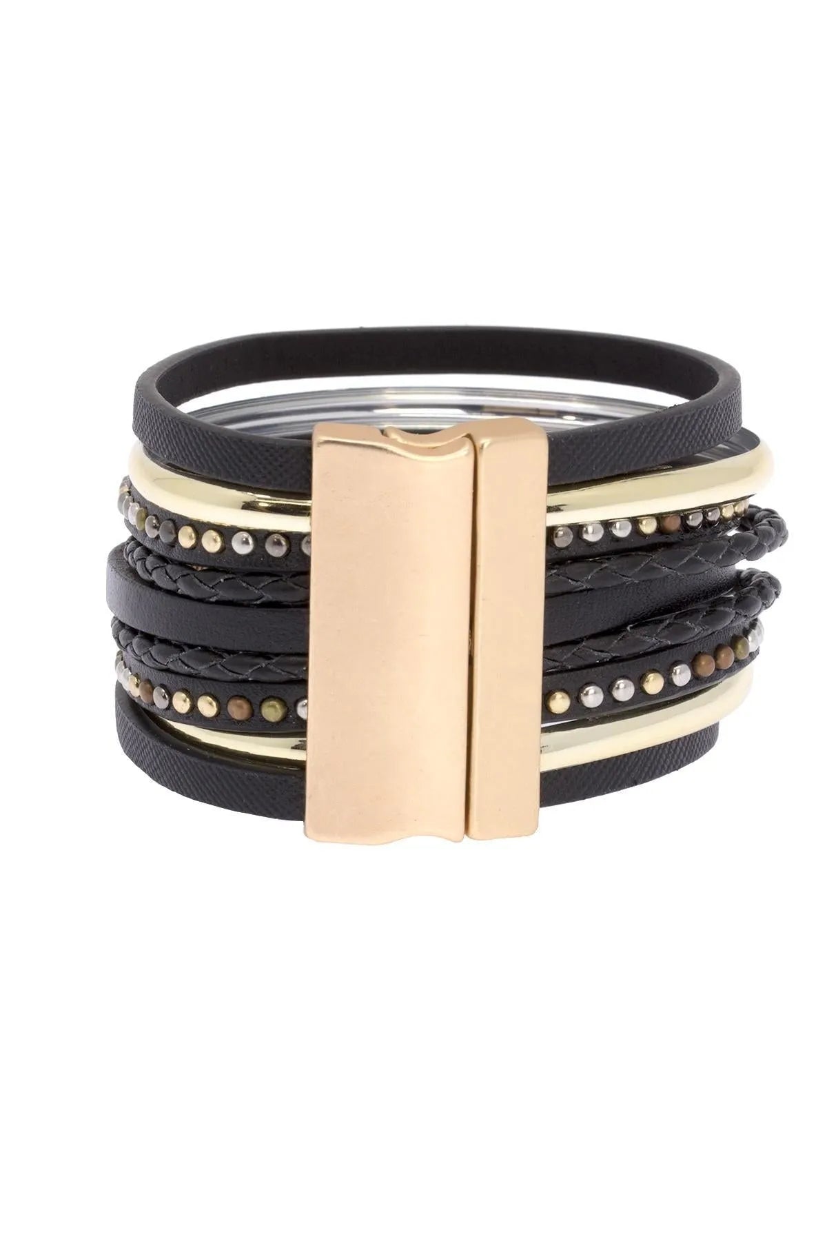 Genuine Leather Crystal Stone Bracelet for Women - Elegant Boho Beaded Wrist Jewelry for Everyday Wear & Special Occasions