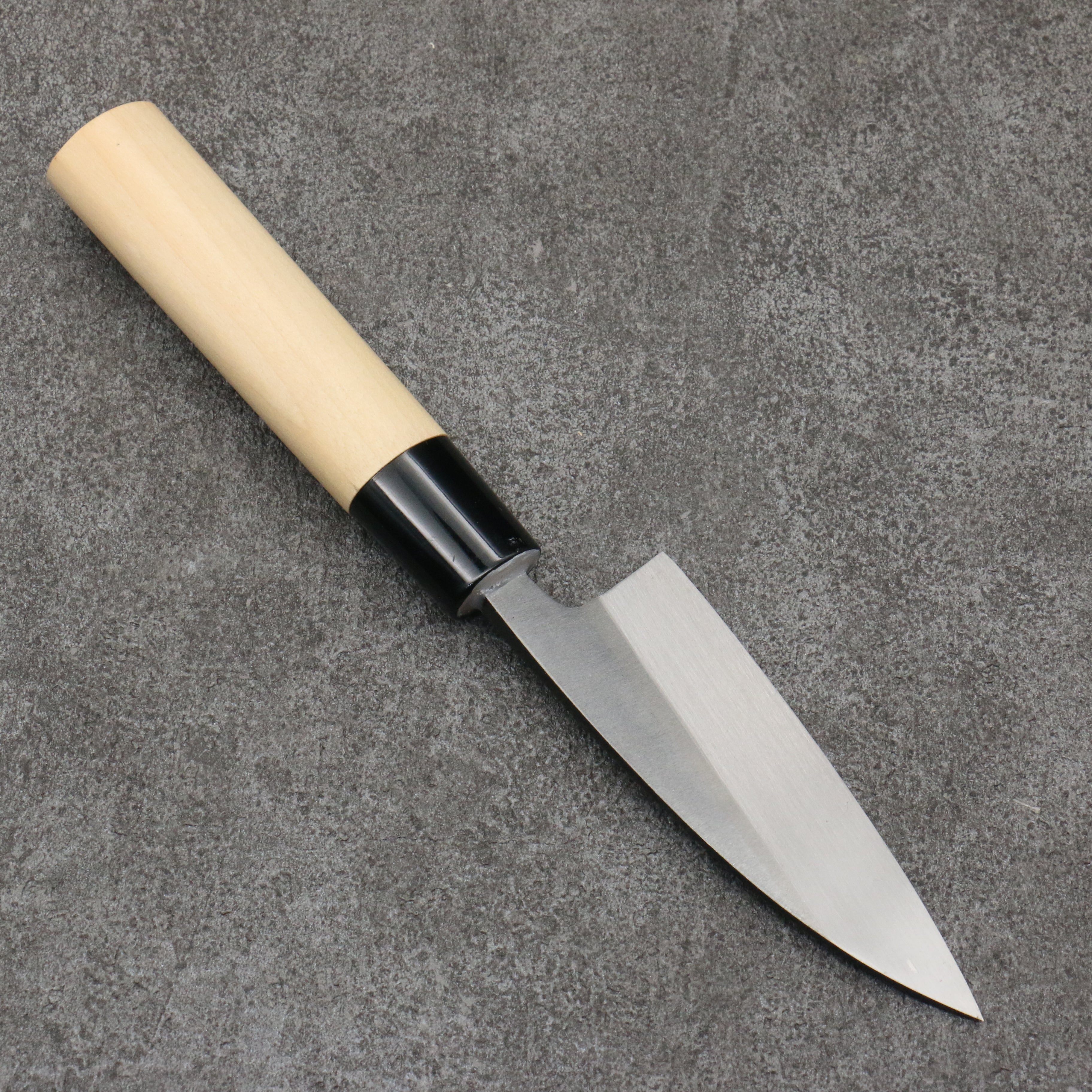 Premium Nakaniida White Steel No.2 Black Deba Knife 105mm with Magnolia Handle - Professional Japanese Kitchen Knife for Sushi, Fish Filleting & Precision Cutting