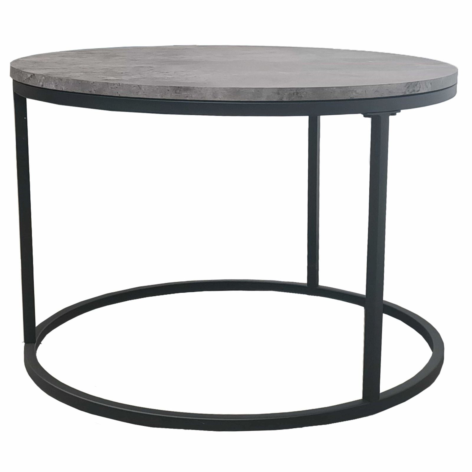 Modern Nested Coffee Table Set - Walnut & Cement Design by Urban Style for Living Room, Lounge, or Office Decor