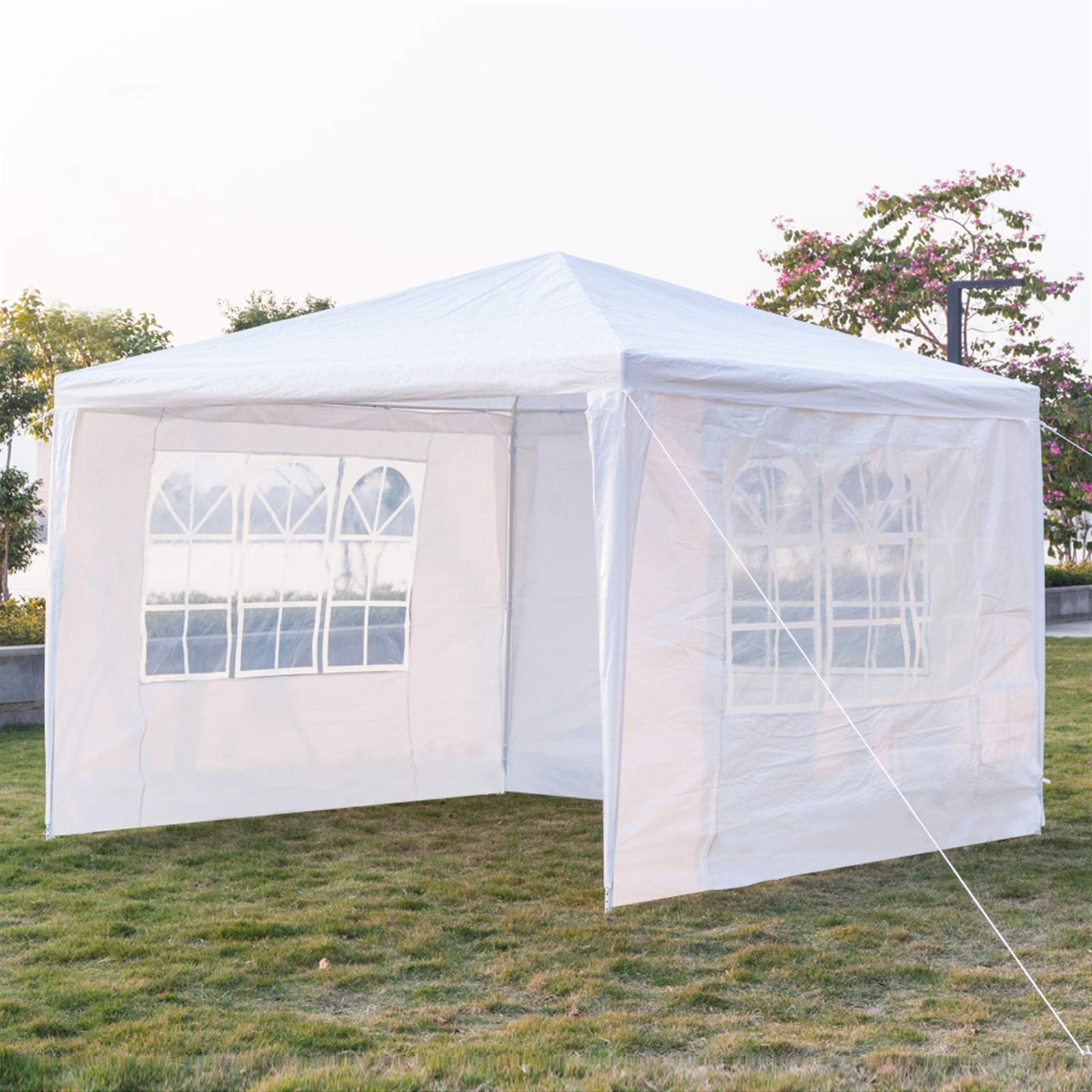 10'x10' Waterproof Outdoor Gazebo Canopy Tent with Removable Side Walls & Spiral Tubes - Perfect for Weddings, Parties, Camping, Market Stalls & Commercial Events