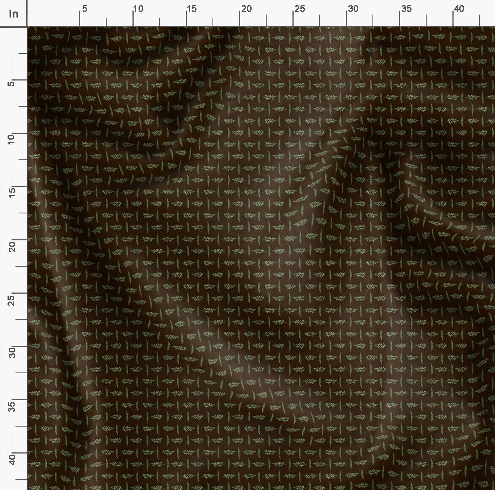 Soimoi Moss Georgette Brown Fabric by The Yard - 44 Inch Wide Printed Textile with Mimosa Pudica Leaves Design for Dresses, Curtains & Home Decor | Botanical Beauty Fabric for DIY Sewing Projects & Fashion Design