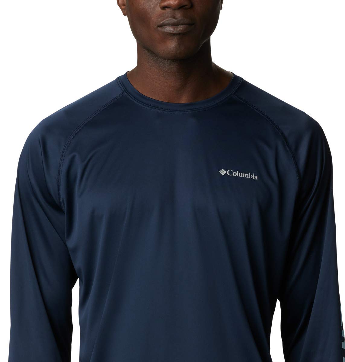 Columbia Men's Fork Stream Long Sleeve Shirt - Moisture-Wicking, UPF 30 Sun Protection - Collegiate Navy/Sky Blue - XX-Large for Hiking, Camping & Outdoor Adventures
