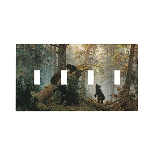 Bears Forest Quad Light Switch Cover