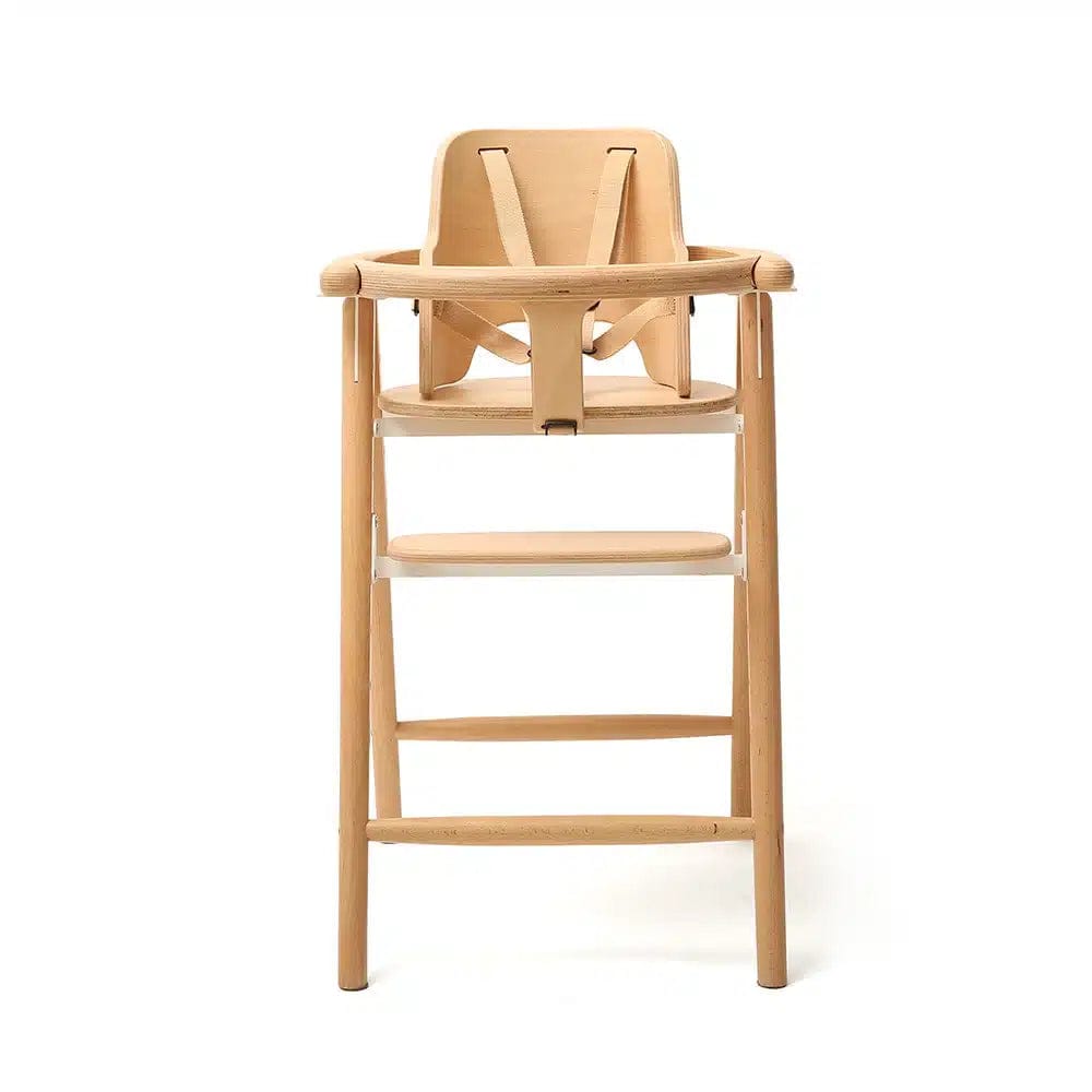 Charlie Crane TOBO Baby High Chair Set with Safety Harness - Natural Wood Finish for Safe & Stylish Mealtime at Home
