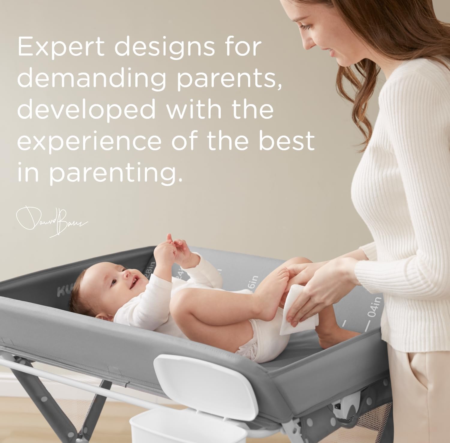 Portable Baby Changing Table with Wheels - Foldable Diaper Changing Station for Nursery, Adjustable Height Toddler Changing Table for Newborn & Infant (Grey) - Perfect for Home, Daycare & Travel Use