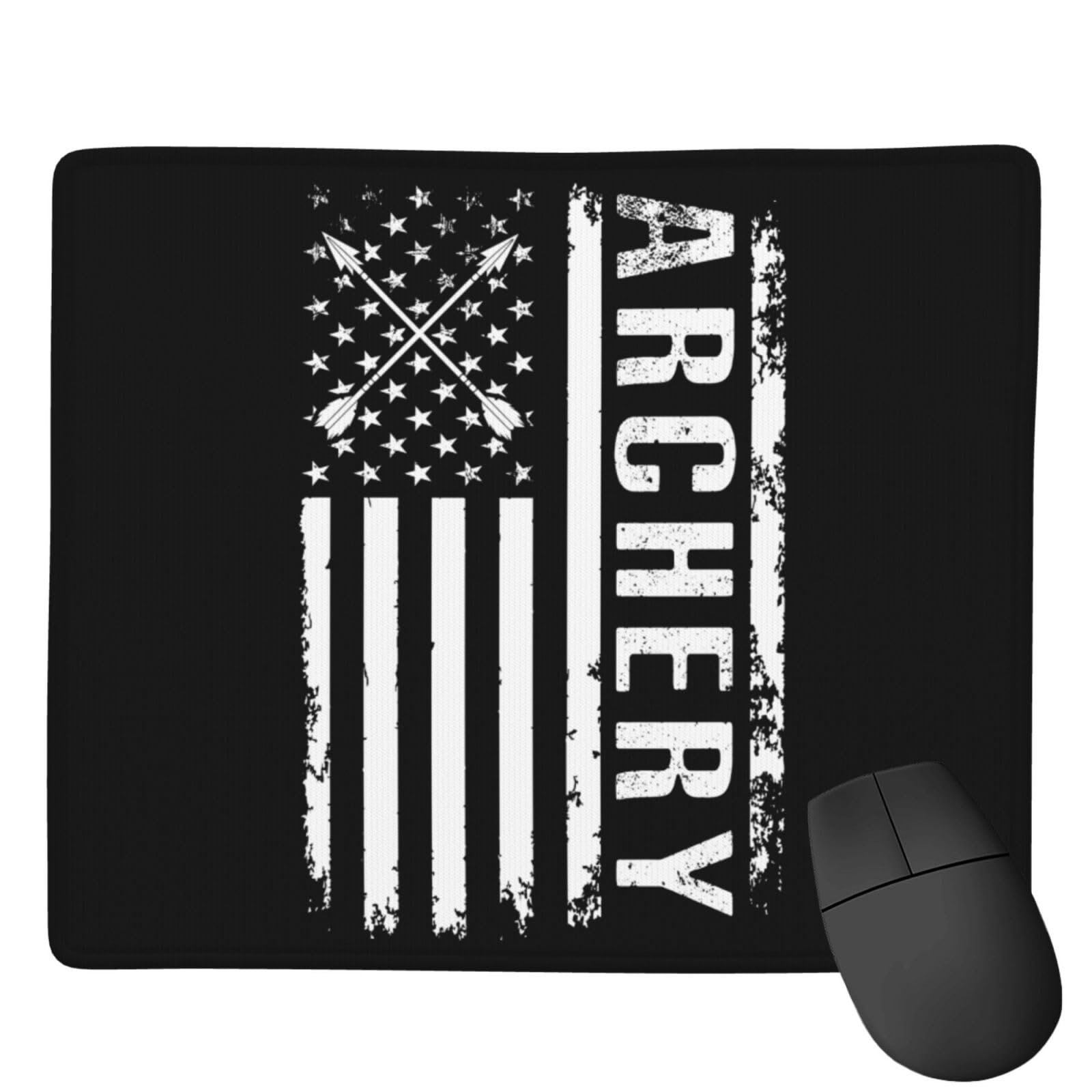 SIYTUAU Waterproof Non-Slip Rubber Mouse Pad - 7x9 Inch USA Flag Archery Design for Office, Laptop & Gaming - Perfect for Work, Gaming & Patriotic Decor