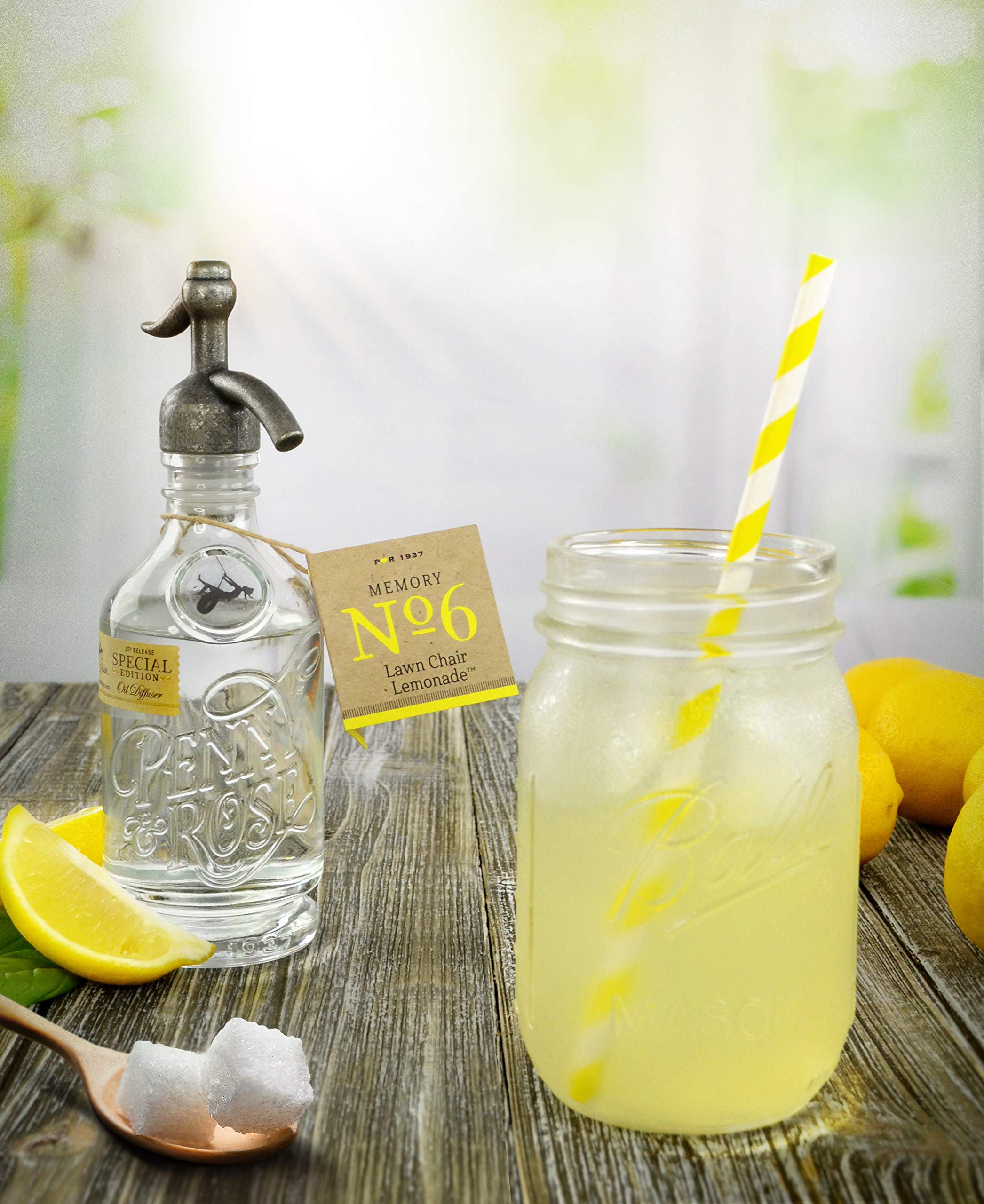 Penny & Rose Classic Floral Diffuser - Lawn Chair Lemonade Essential Oil Scent | Home Aromatherapy, Bedroom Decor & Gift Idea