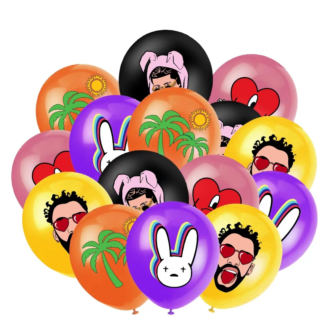35Pcs Bad Bunny Themed Party Decorations Set - Rapper Balloons, Music Party Supplies for Boys & Girls - Perfect for Birthday Celebrations, Themed Parties & Fan Events
