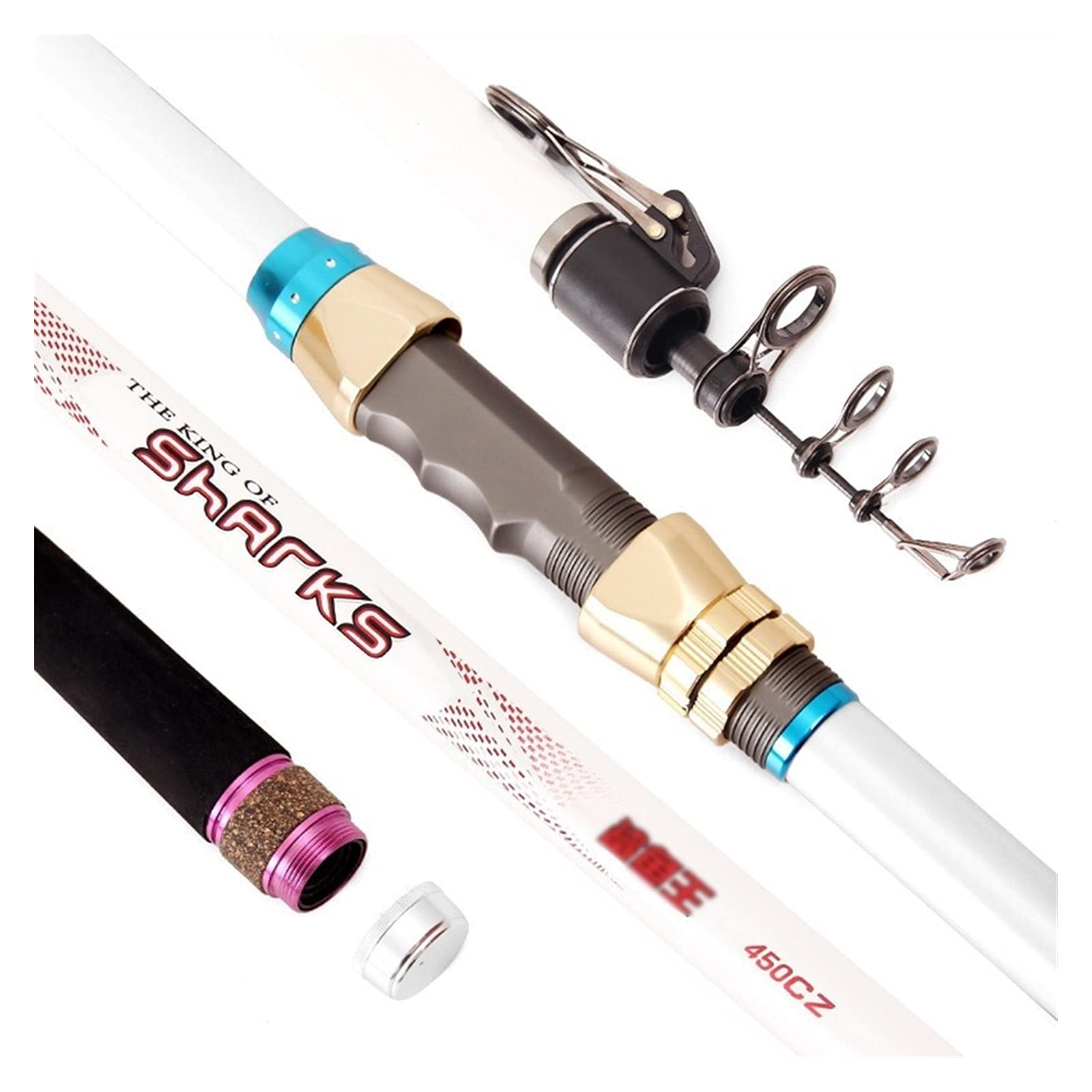 Premium Carbon Fiber Telescopic Spinning Fishing Rod - 5.4m Lightweight Power Rod for Surf, Rock & Carp Fishing | Saltwater & Freshwater Use | Ideal for Long Casting & Feeder Fishing (Color A)
