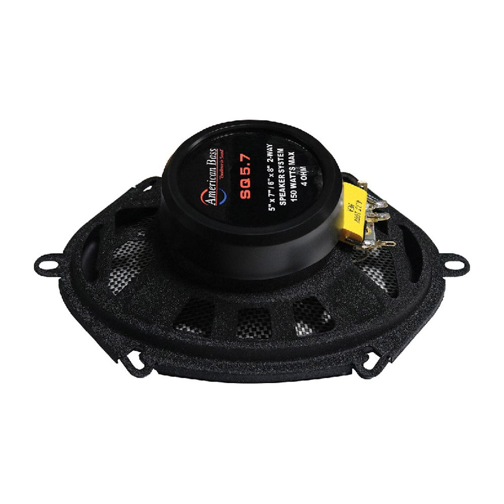 American Bass SQ5.7 150W 5x7 Inch 2-Way Coaxial Car Speakers - Premium Sound for Trucks, SUVs & Custom Auto Audio Systems