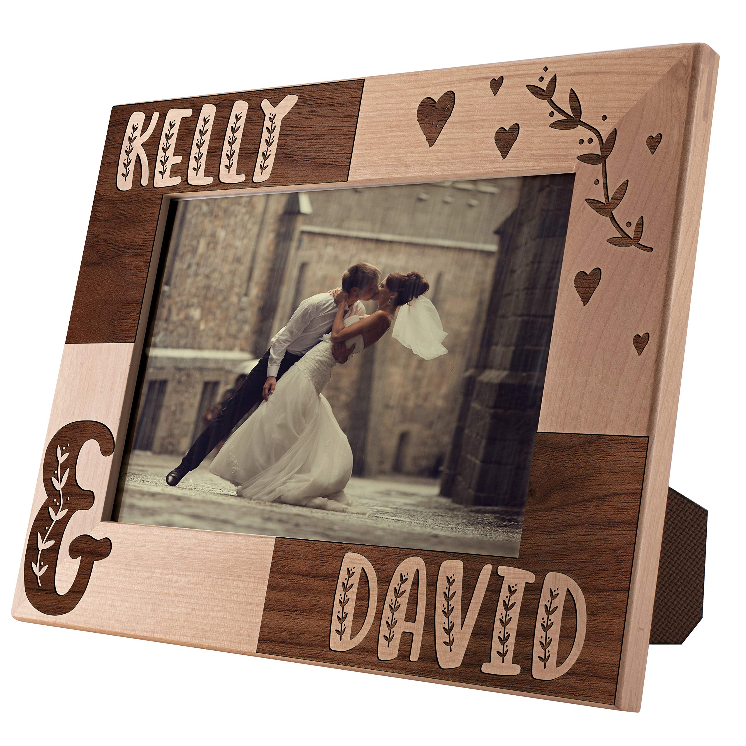 5x7 Personalized Wedding Picture Frame - Engraved Couples Love Photo Frame for Romantic Wedding, Engagement & Valentine's Day Gifts | Perfect for Anniversary Decor, Bridal Shower Present & Home Display
