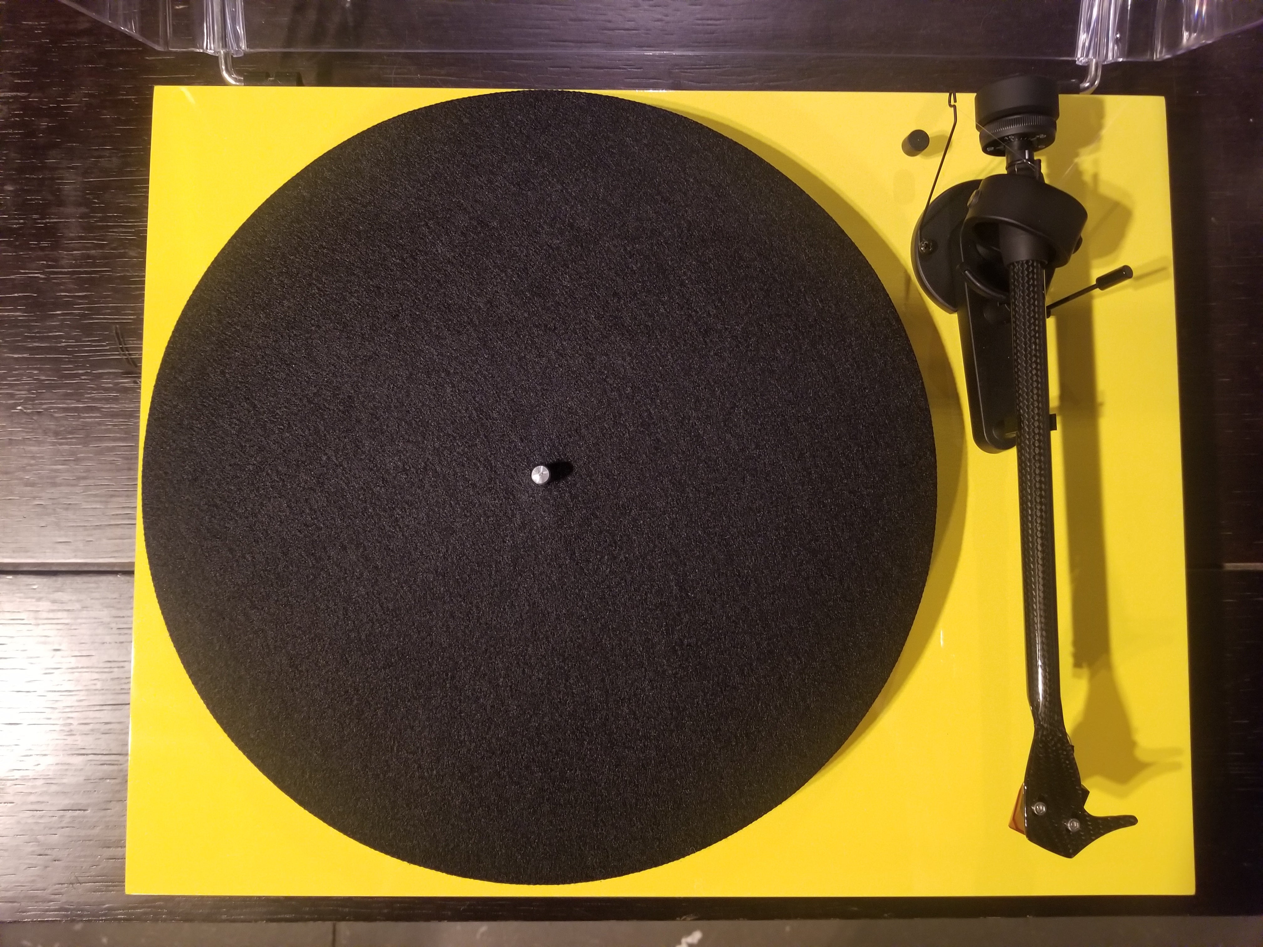 Pro Ject Debut Carbon DC Yellow Turntable with Box & Manual - High-Fidelity Vinyl Record Player for Audiophiles & Home Entertainment