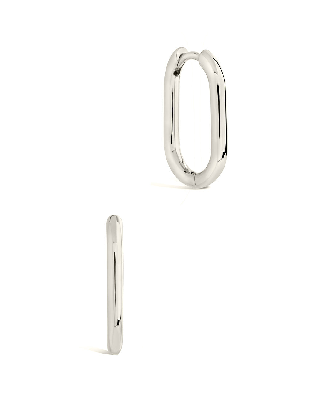 Josie Rectangular Hoop Earrings for Women - Sterling Silver Minimalist Dangle Earrings - Elegant Everyday Jewelry for Work, Party & Date Night