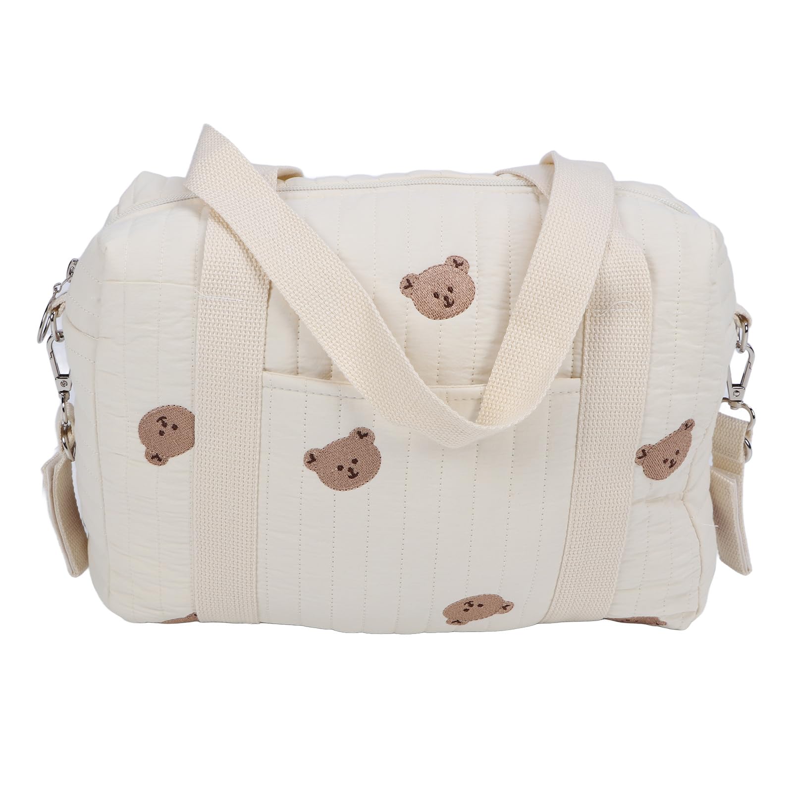 Baby Diaper Bag - Large Waterproof Stroller Organizer with Multiple Pockets for Wipes, Toys & Essentials | Universal Nursery Storage Tote for Moms | Perfect for Travel, Daycare & On-the-Go Parenting (Bear Design)