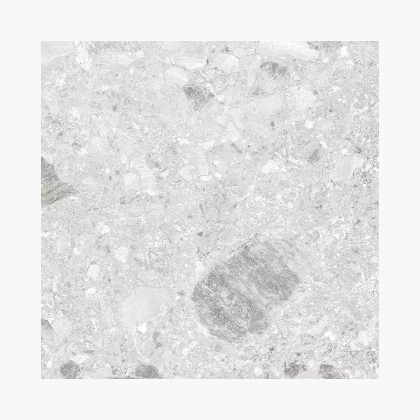 600x600mm Big Terrazzo Tile - Light Grey with Anti-Slip Grip | Flooring & Wall Tile Sample for Kitchen, Bathroom & Commercial Spaces