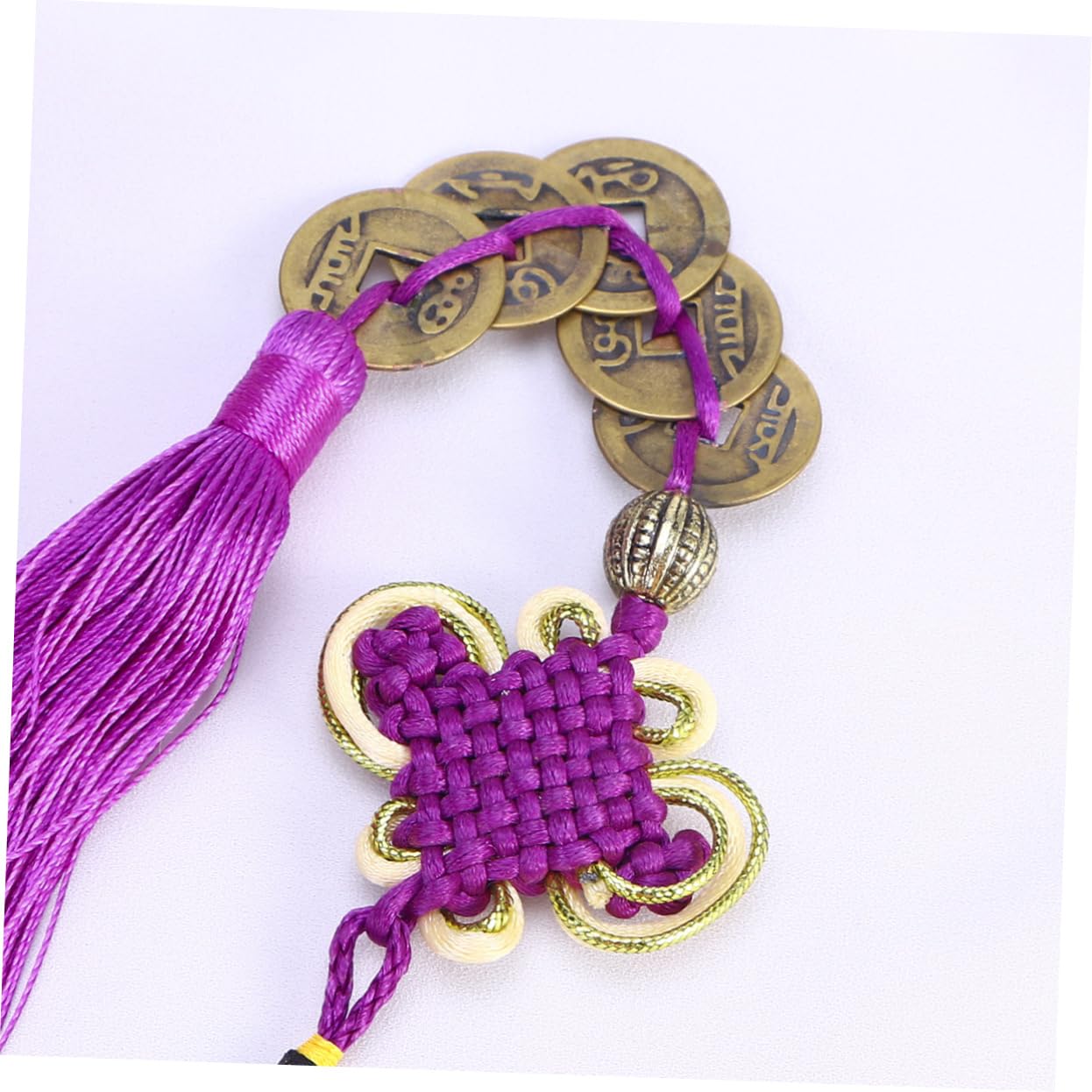 LIFKOME Chinese Money Car Pendant - Feng Shui Copper Coin Hanging Ornament for Good Luck, Wealth & Prosperity | Car Decor Accessory for Home, Office & Travel Protection