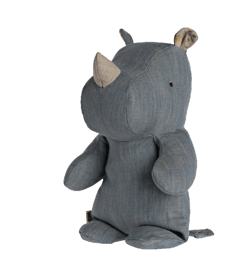 Maileg Safari Friend Small Blue Sand Rhino Toy - Adorable Collectible Animal Figure for Kids, Perfect for Playtime, Nursery Decor & Safari-Themed Parties