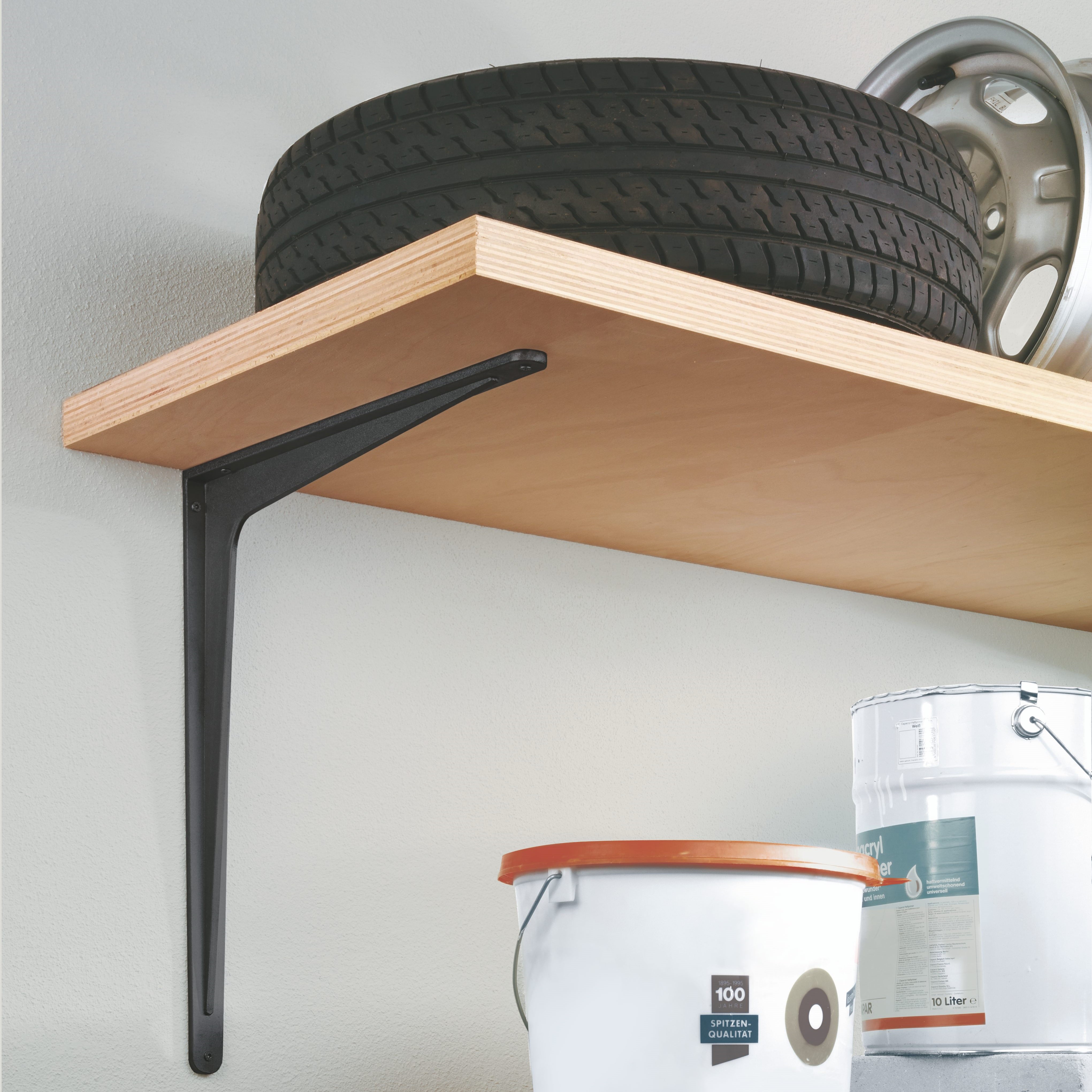 Heavy Duty HERAKLES Shelf Bracket - 6 Inch Steel L Brackets for Floating Shelves, Wall Mounted Shelving (Set of 4) - Perfect for Home Storage, Garage Organization & DIY Bookshelf Projects